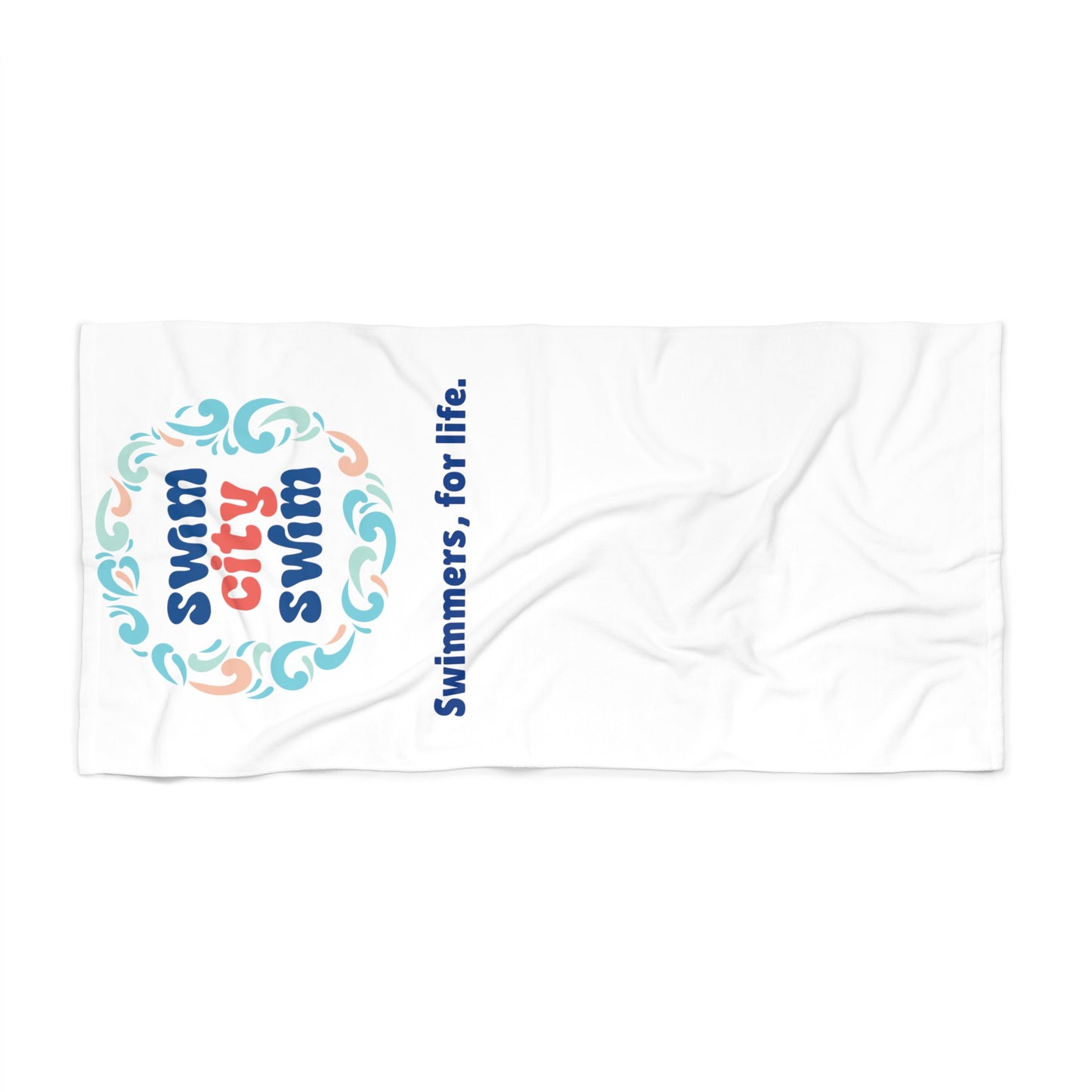 SwimCity Swimmers for Life Beach Towel - White