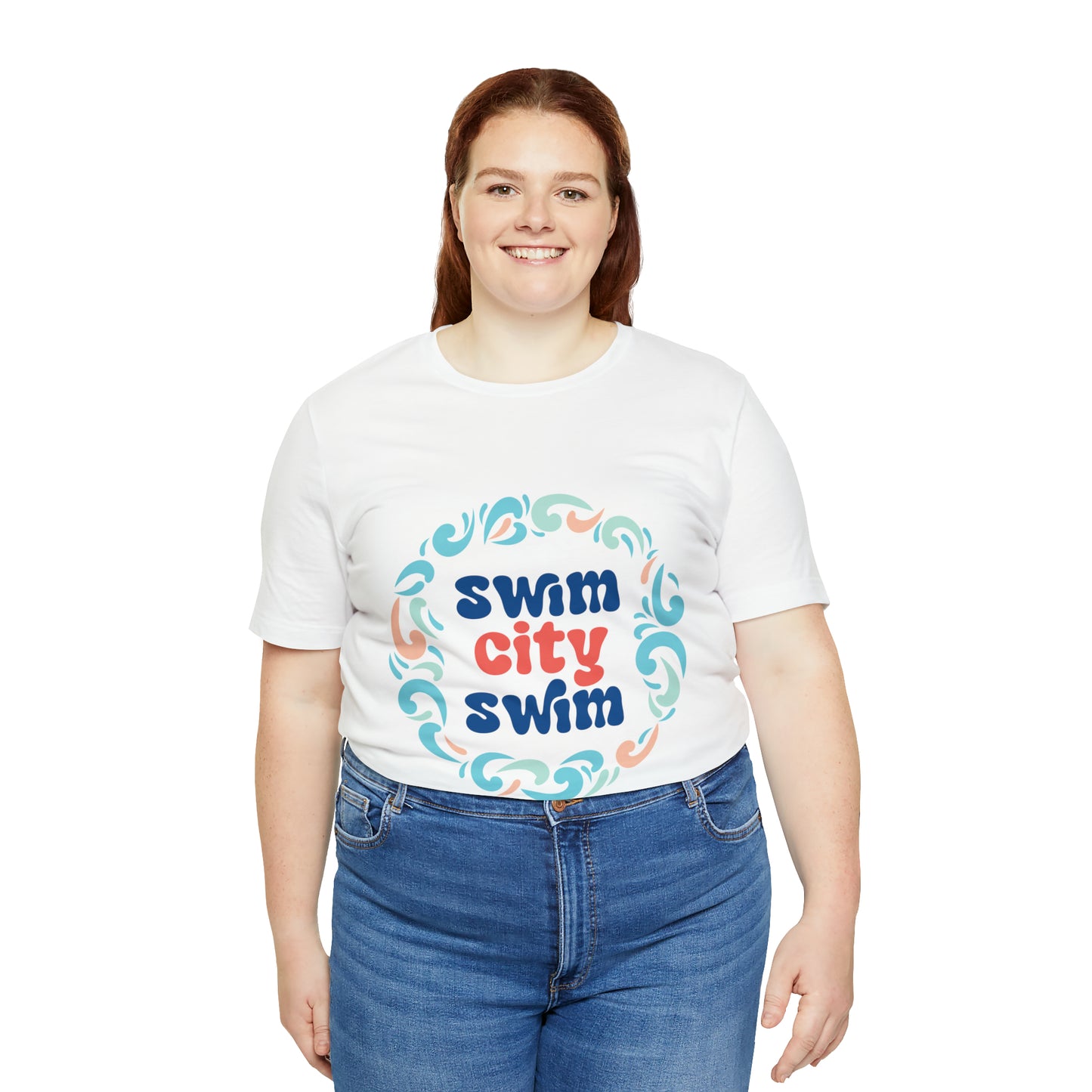 SwimCity Unisex Jersey Short Sleeve Logo Tee with Swimmers for Life