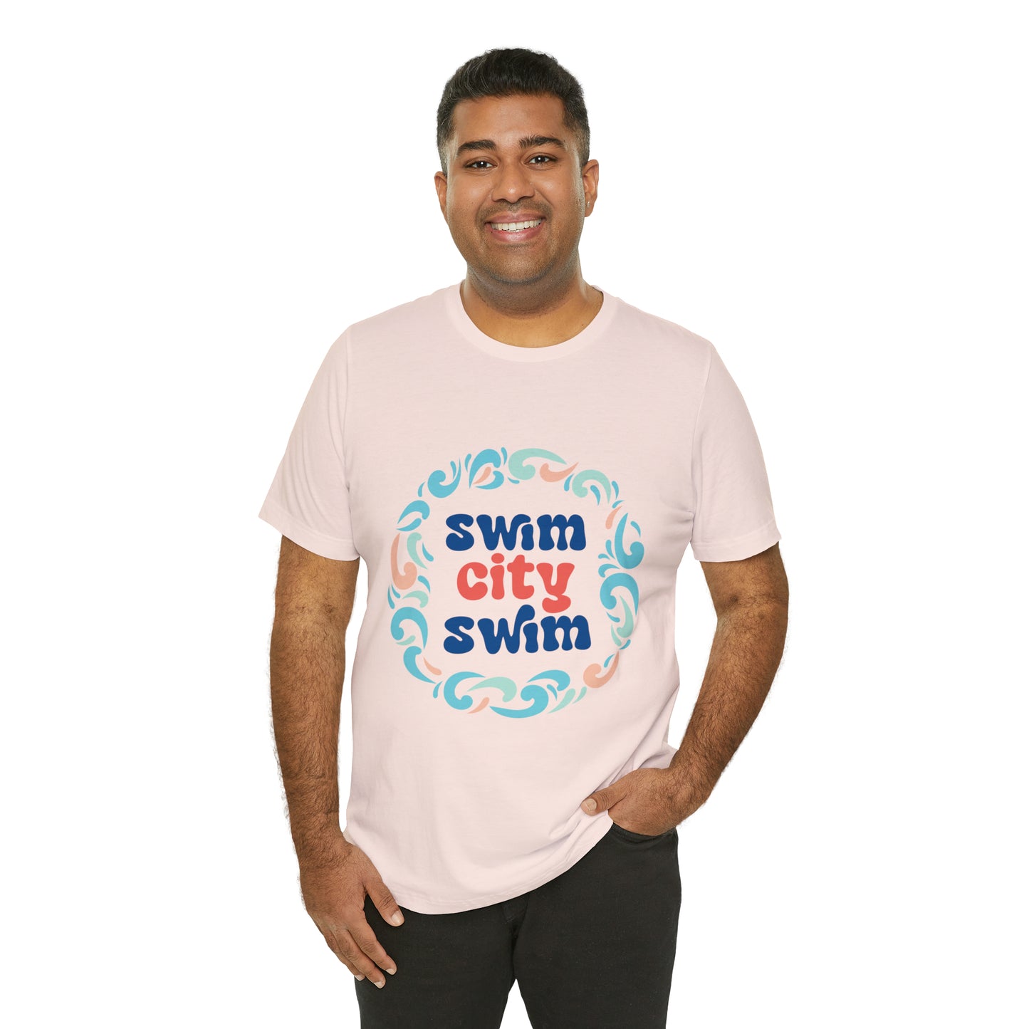 SwimCity Unisex Jersey Short Sleeve Logo Tee with Swimmers for Life