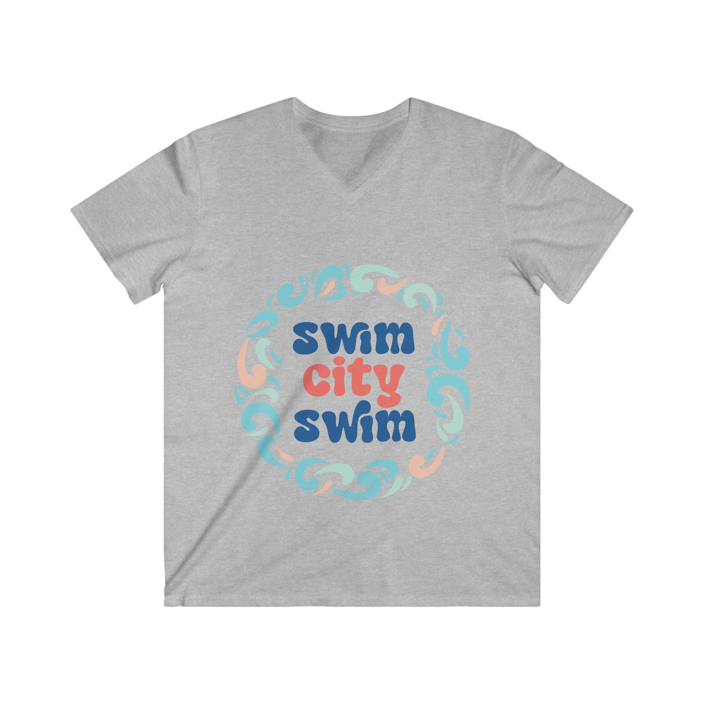 SwimCity Logo Men's Fitted V-Neck Short Sleeve Tee