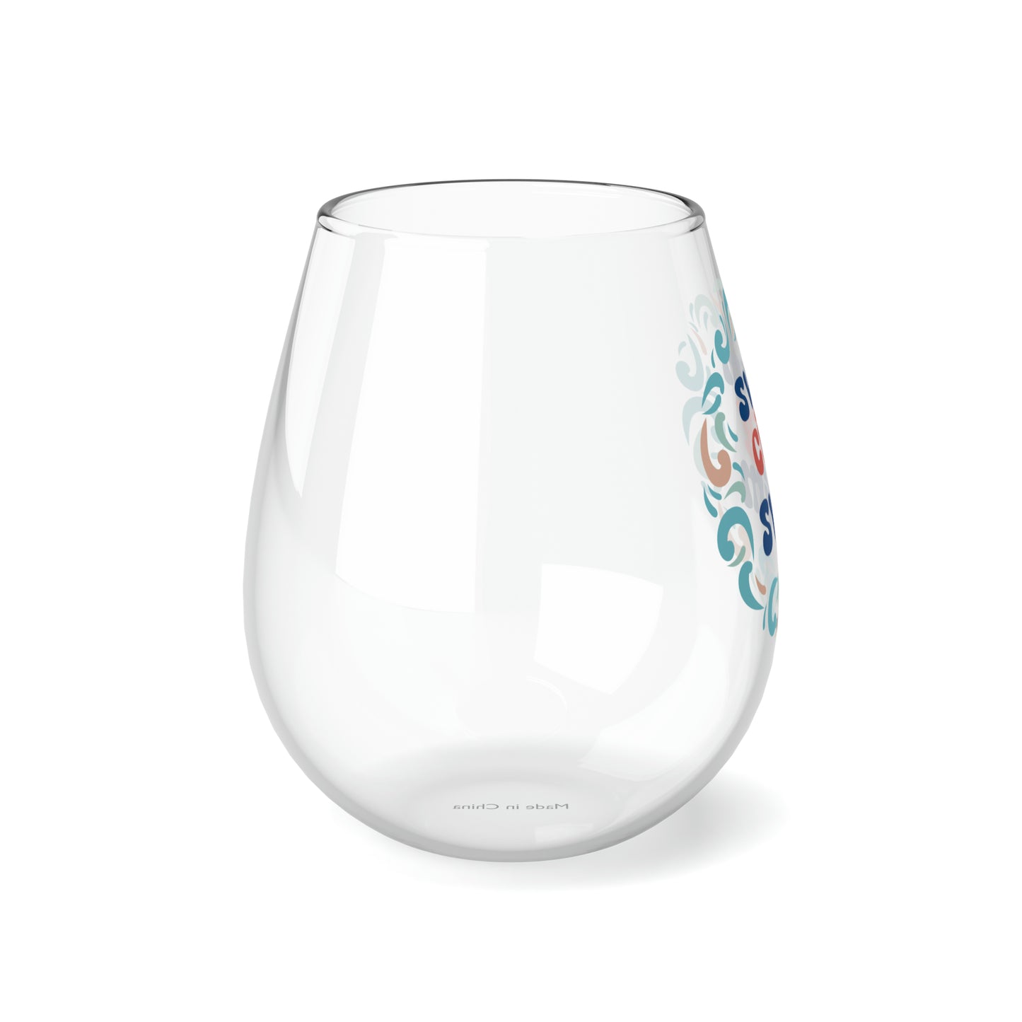 SwimCity Swim Logo Stemless Wine Glass, 11.75oz