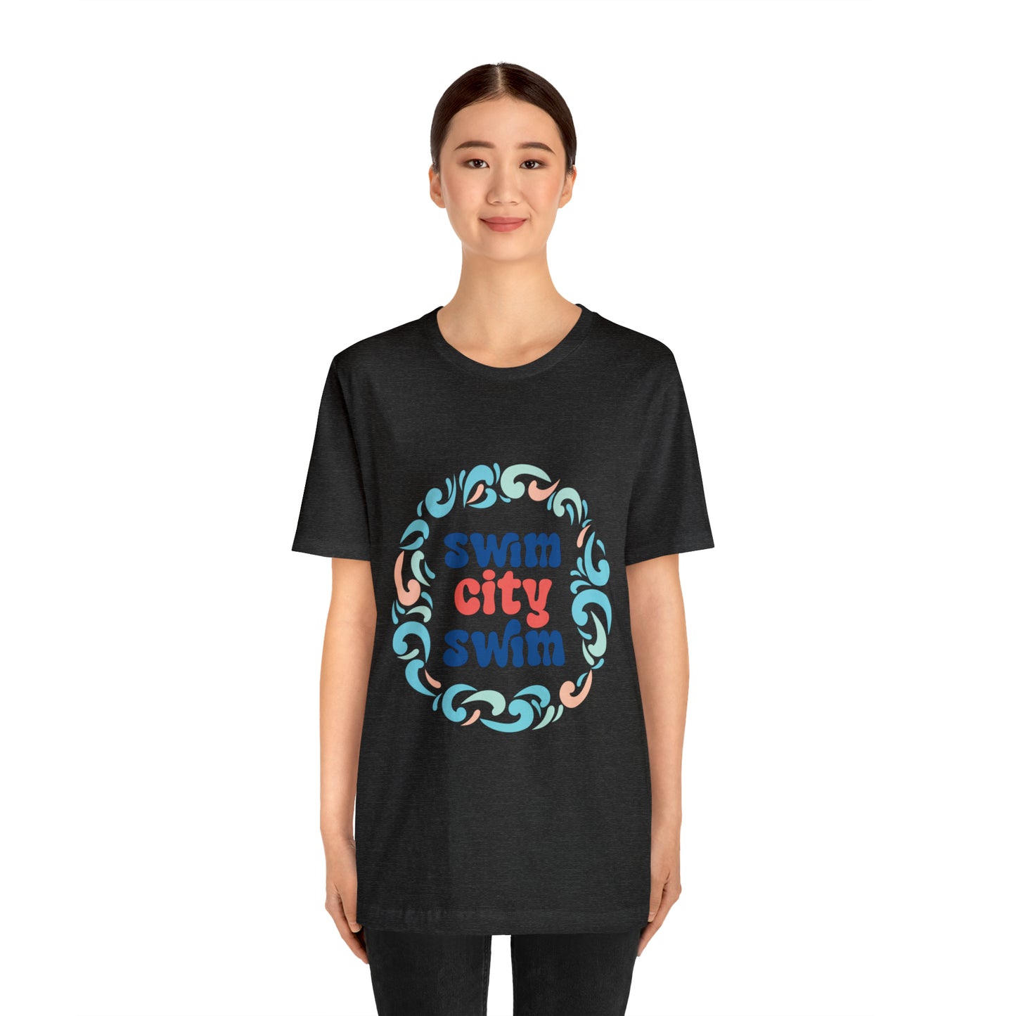 SwimCity Unisex Jersey Short Sleeve Logo Tee with Swimmers for Life