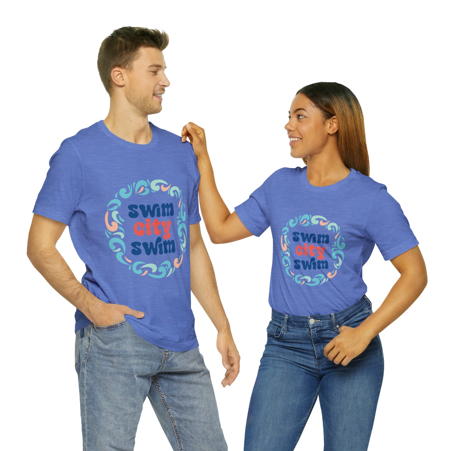 SwimCity Unisex Jersey Short Sleeve Logo Tee with Swimmers for Life