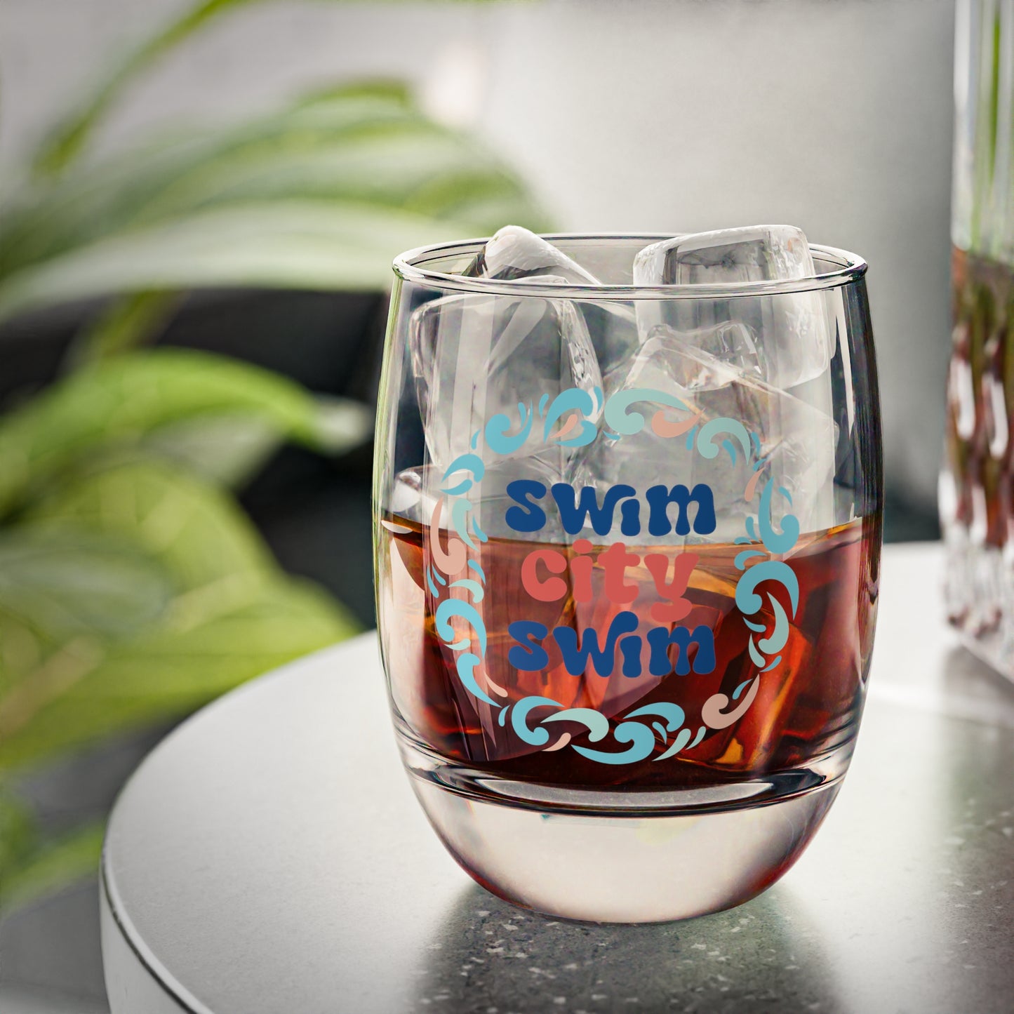 SwimCity Swim Logo Whiskey Glass