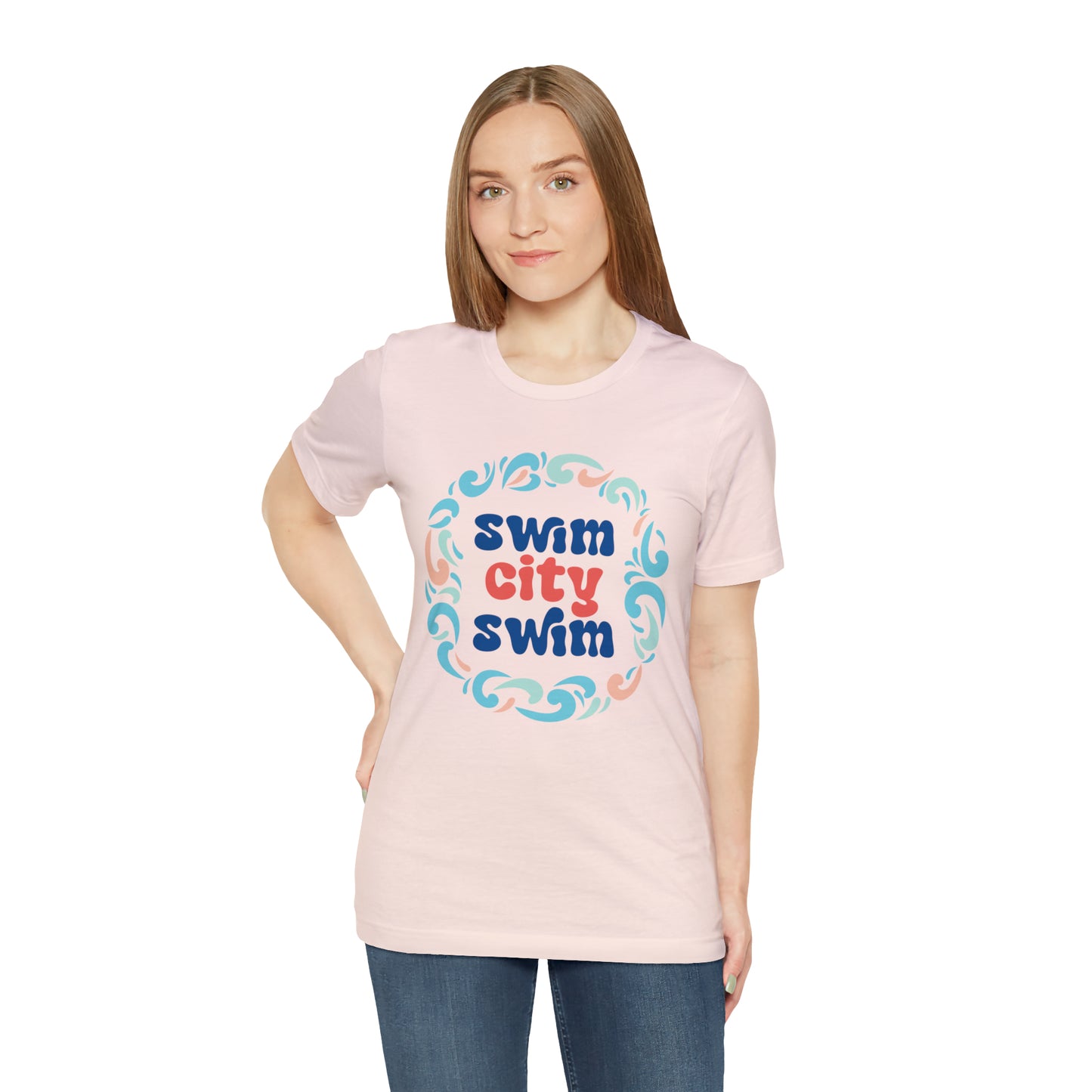 SwimCity Let's Swim Together Adult Jersey Short Sleeve Logo Tee