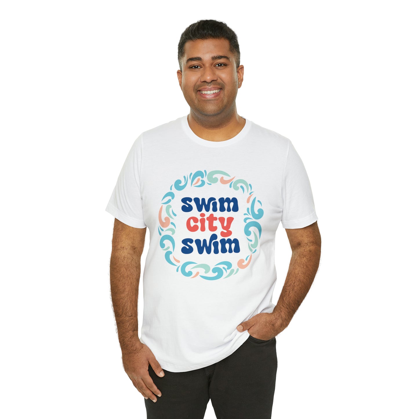 SwimCity Let's Swim Together Adult Jersey Short Sleeve Logo Tee