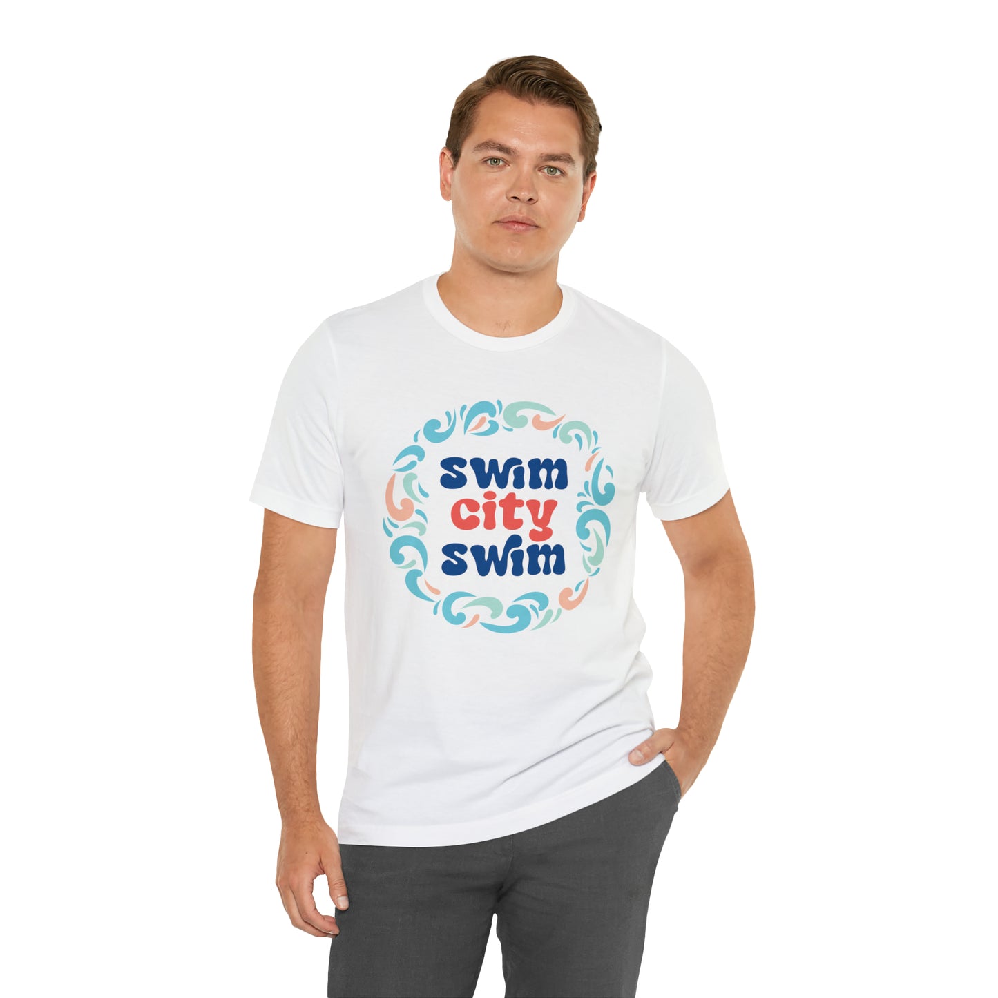 SwimCity Let's Swim Together Adult Jersey Short Sleeve Logo Tee