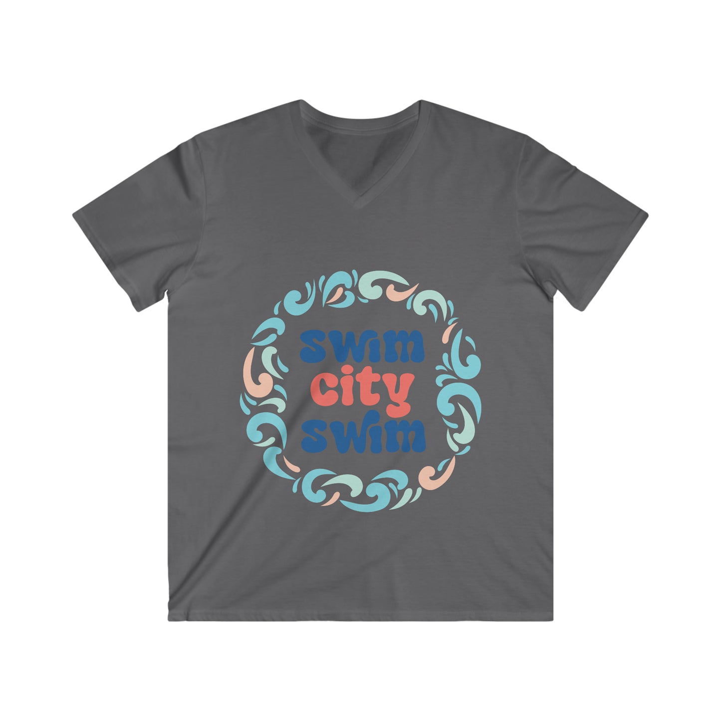 SwimCity Logo Men's Fitted V-Neck Short Sleeve Tee