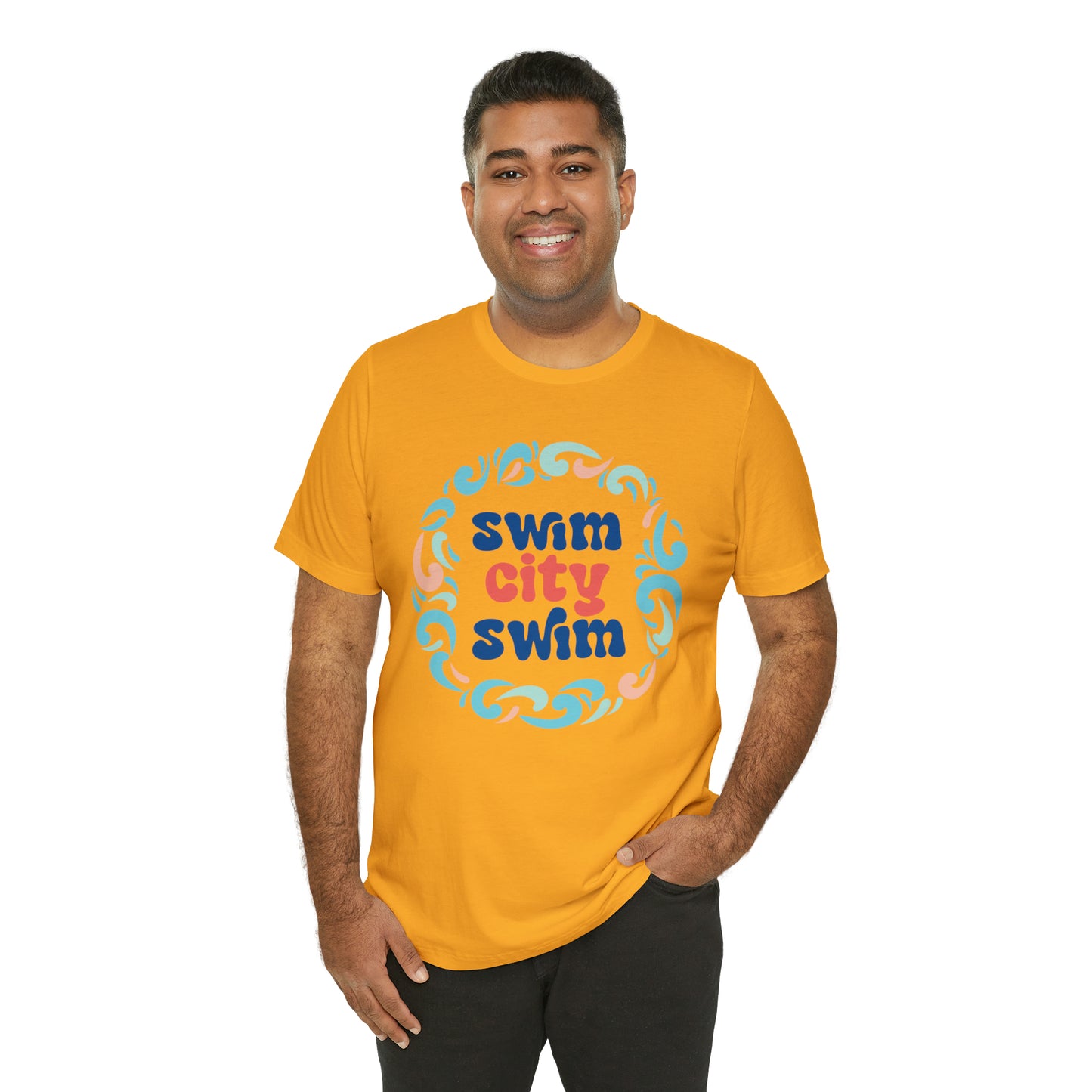 SwimCity Let's Swim Together Adult Jersey Short Sleeve Logo Tee