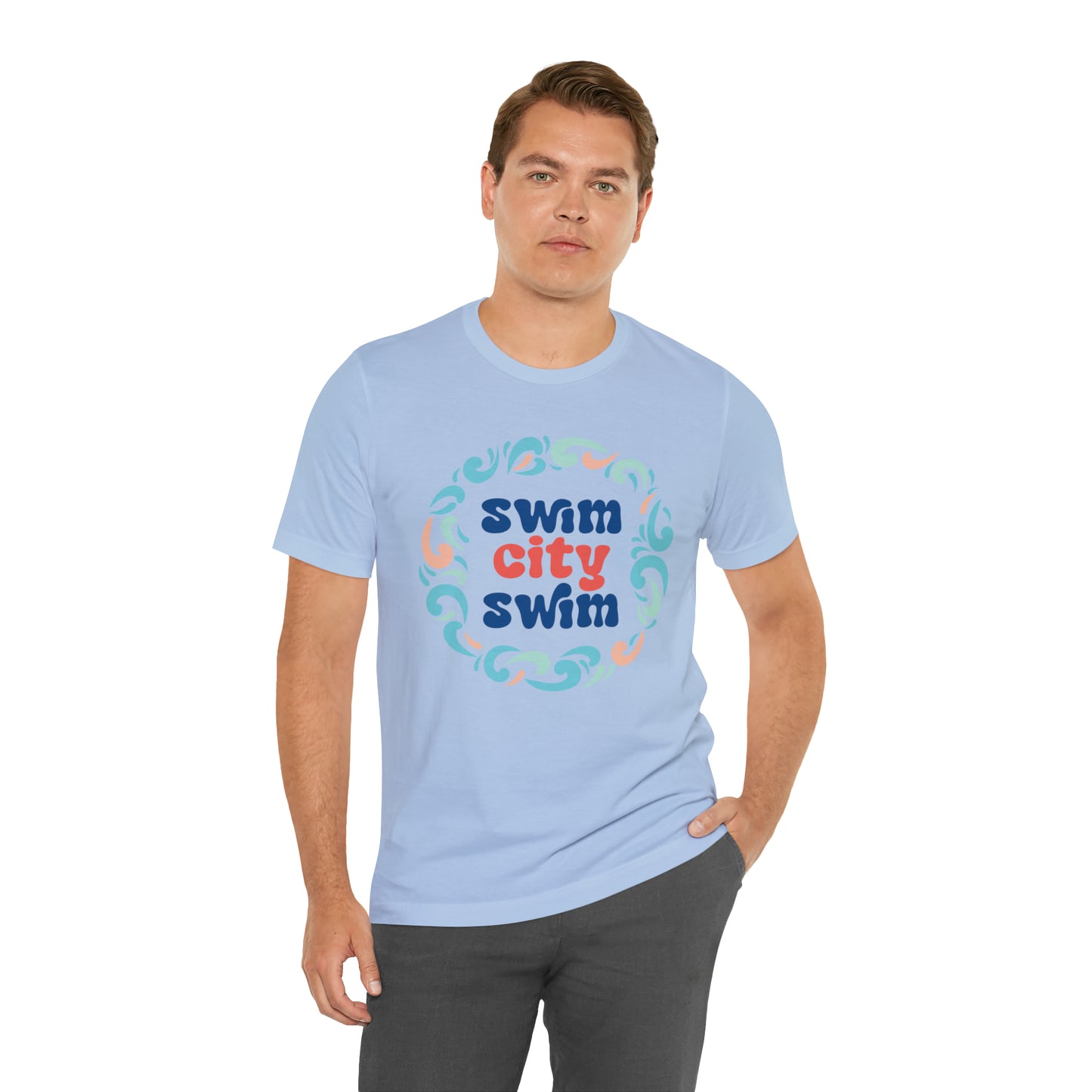 SwimCity Let's Swim Together Adult Jersey Short Sleeve Logo Tee