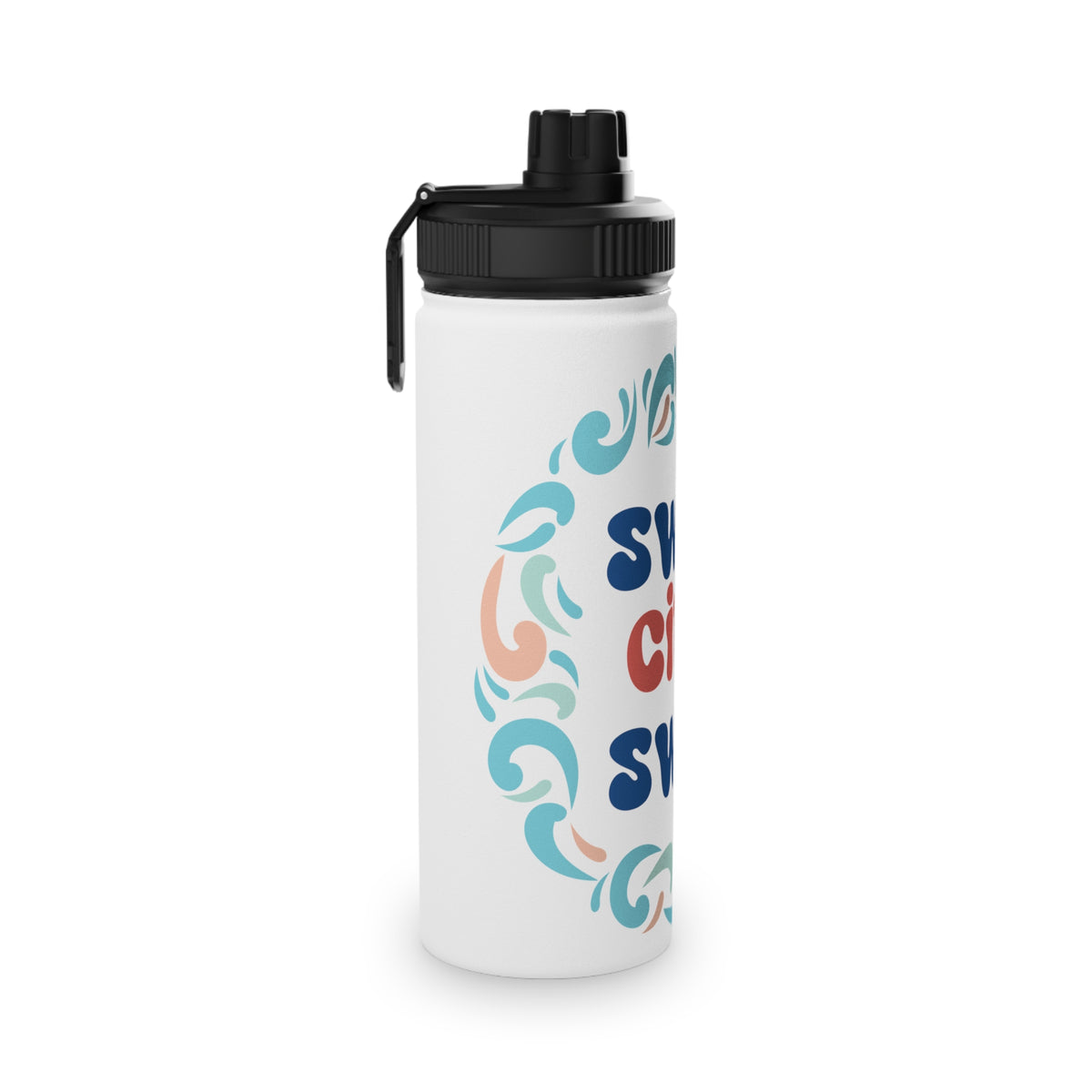 Swim City Swim Water Bottle - Stainless Steel Sports Lid