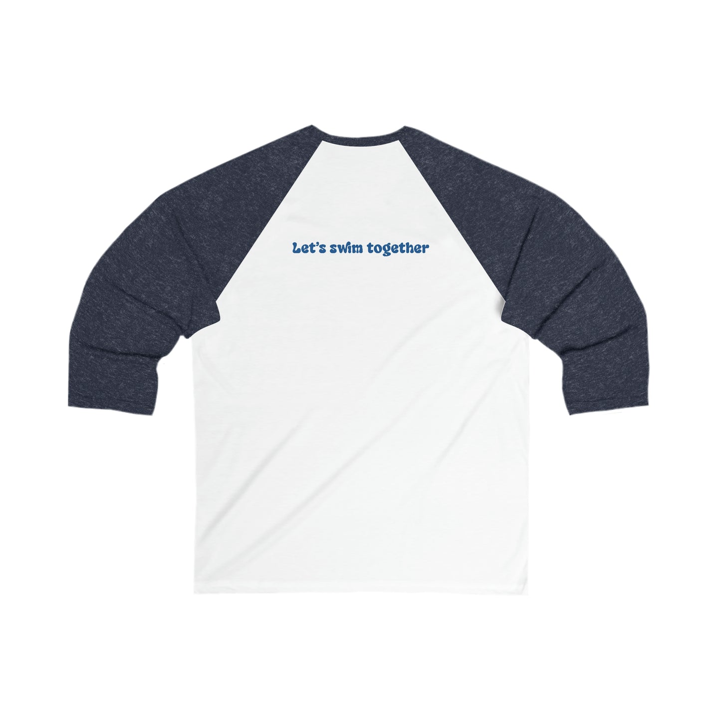 SwimCity Unisex 3\4 Sleeve Baseball Tee - Let's Swim Together