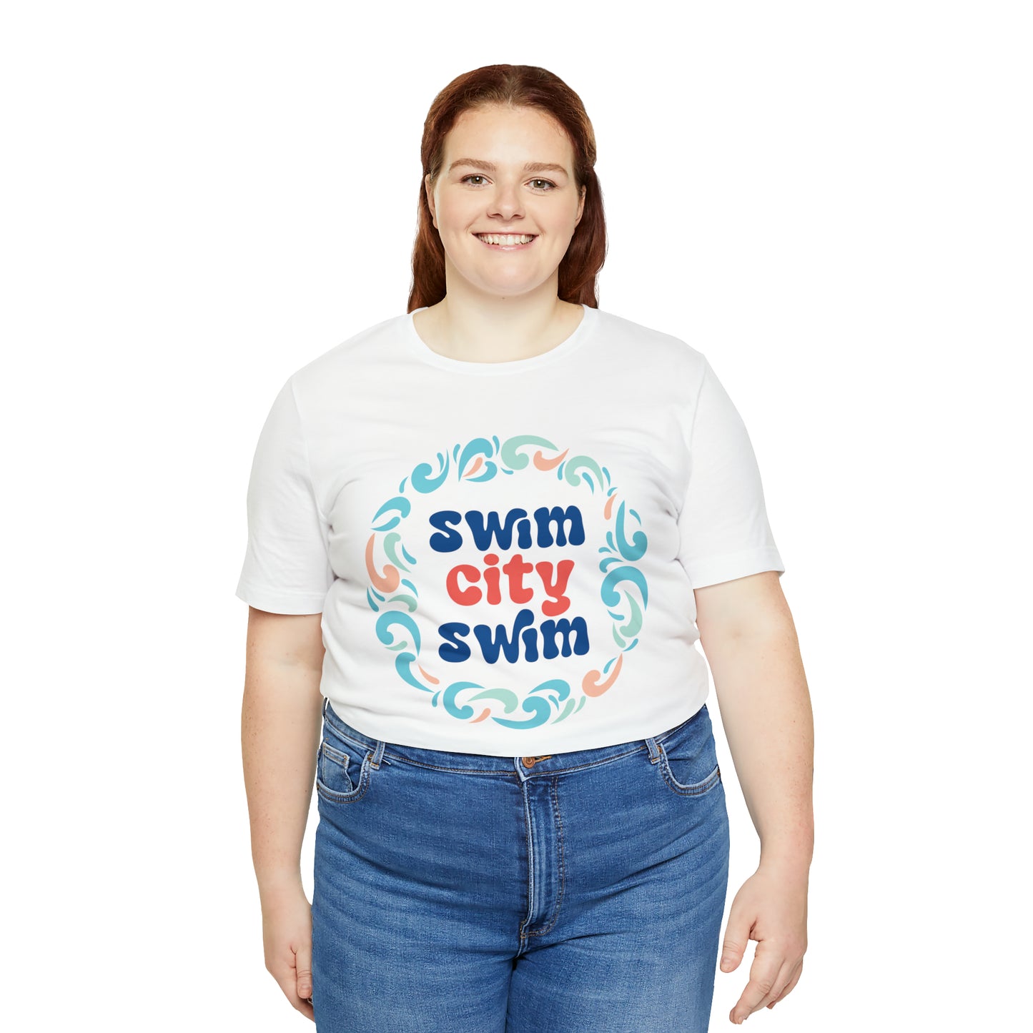 SwimCity Let's Swim Together Adult Jersey Short Sleeve Logo Tee