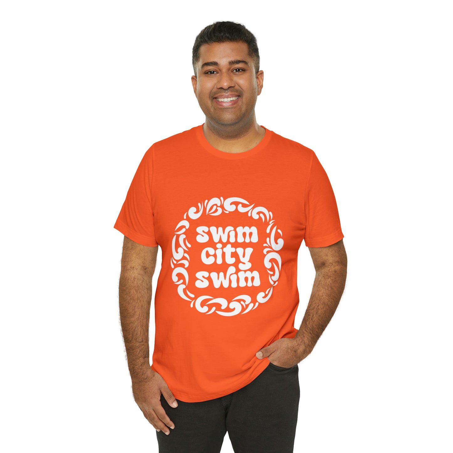 SwimCity Unisex Jersey Short Sleeve Logo Tee with Swimmers for Life