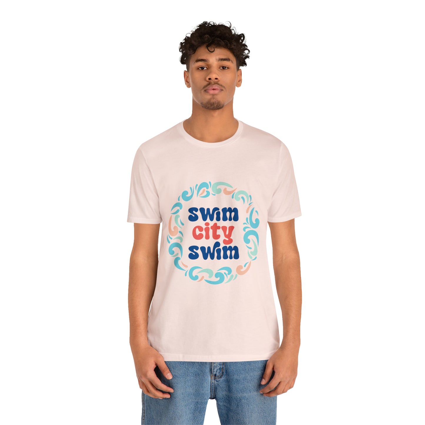 SwimCity Unisex Jersey Short Sleeve Logo Tee with Swimmers for Life