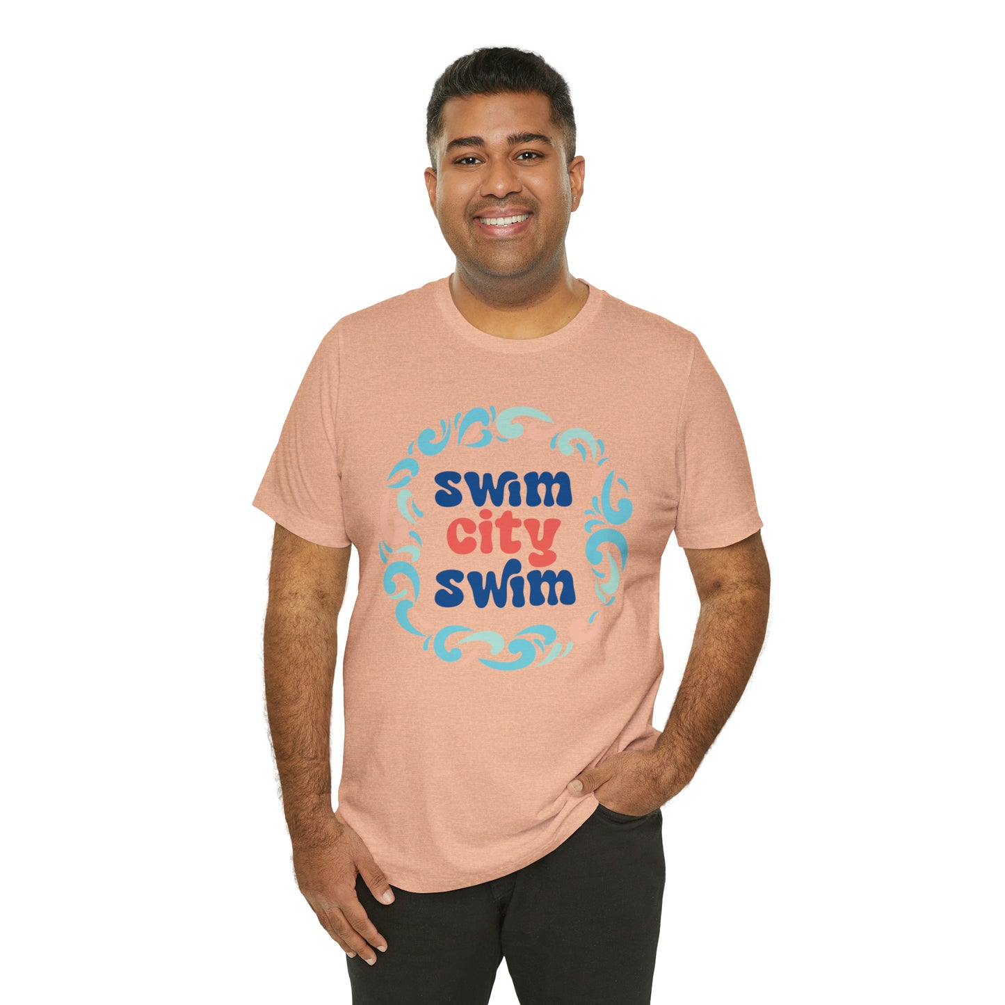 SwimCity Let's Swim Together Adult Jersey Short Sleeve Logo Tee