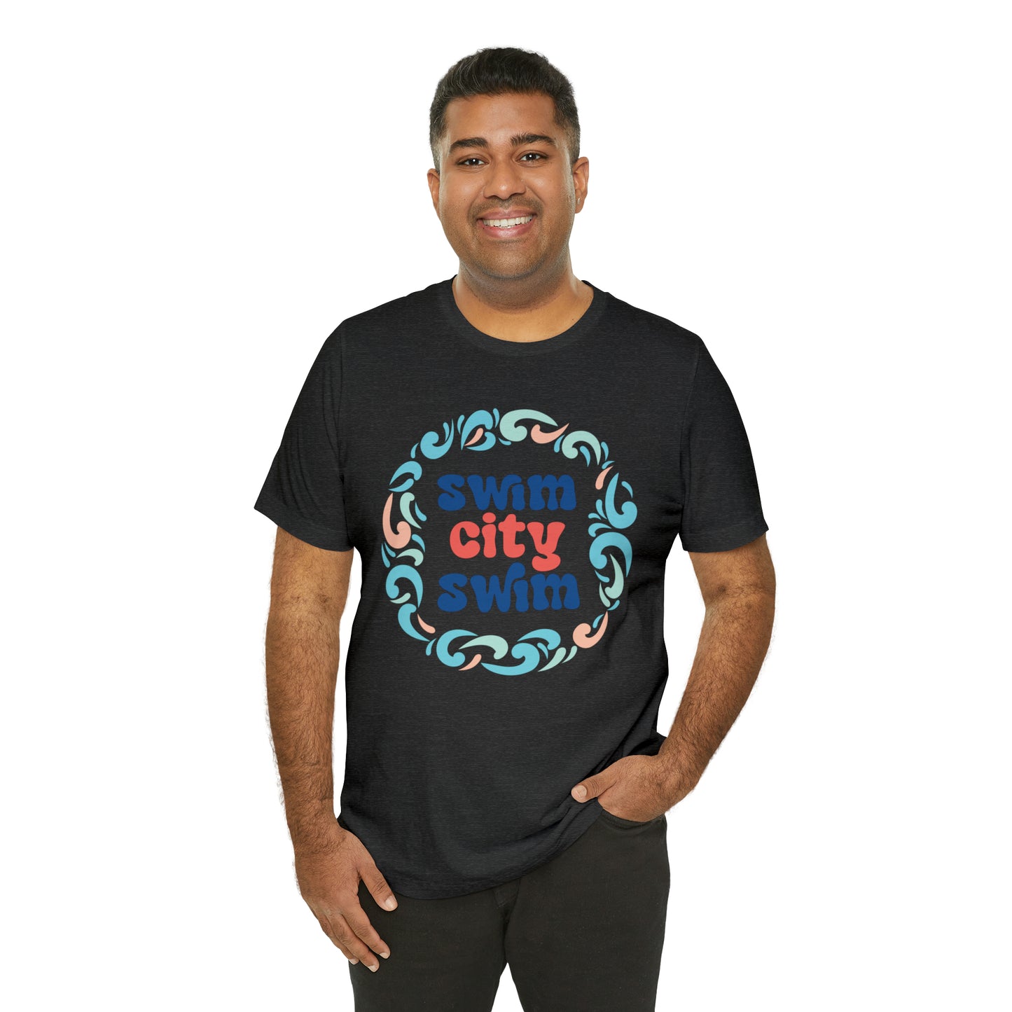 SwimCity Let's Swim Together Adult Jersey Short Sleeve Logo Tee