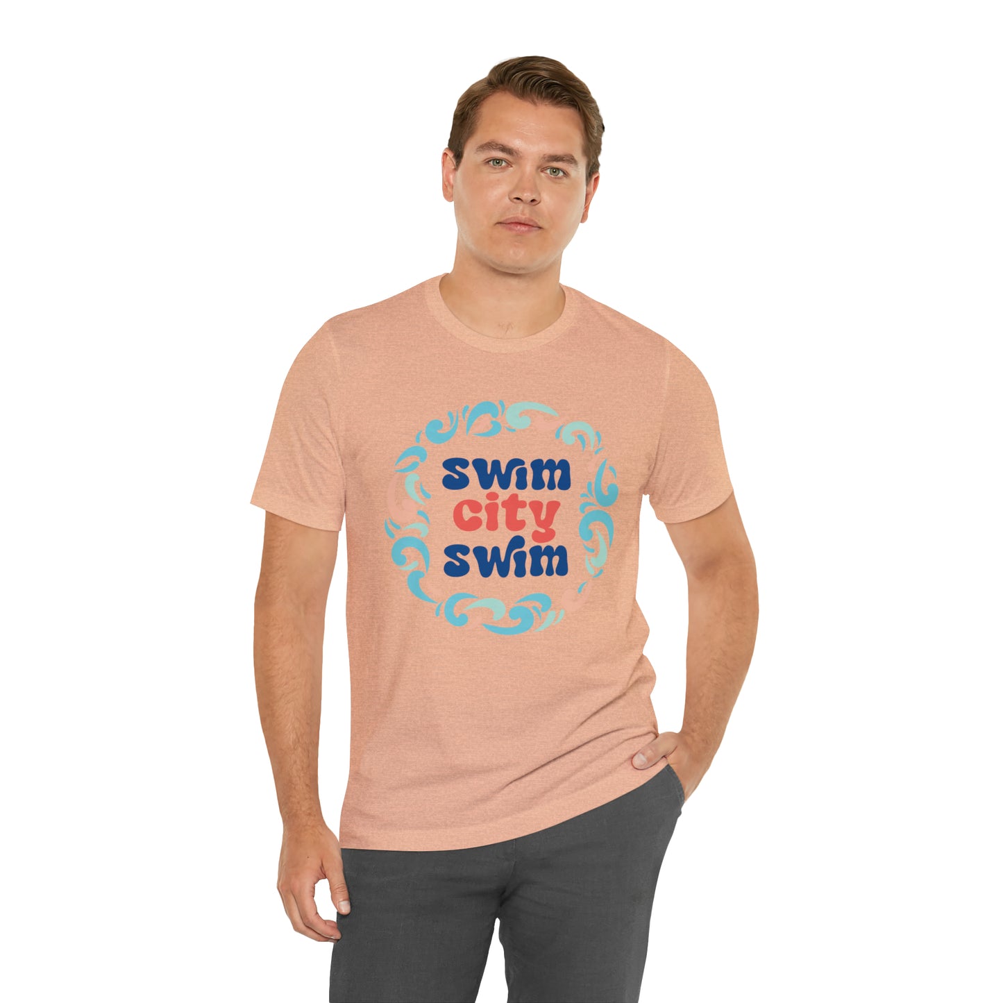 SwimCity Let's Swim Together Adult Jersey Short Sleeve Logo Tee