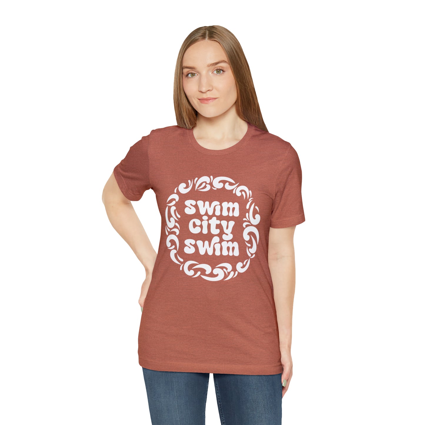 SwimCity Let's Swim Together Adult Jersey Short Sleeve Logo Tee