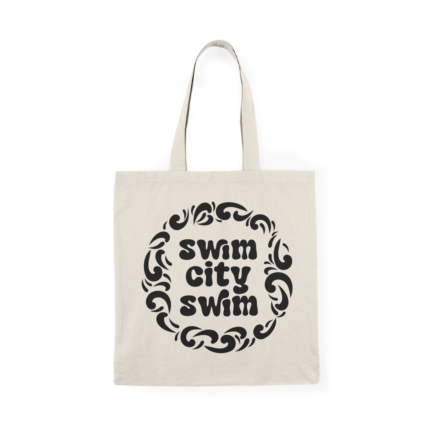 * SwimCity Black Logo Natural Tote Bag *