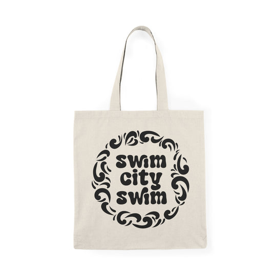 * SwimCity Black Logo Natural Tote Bag *