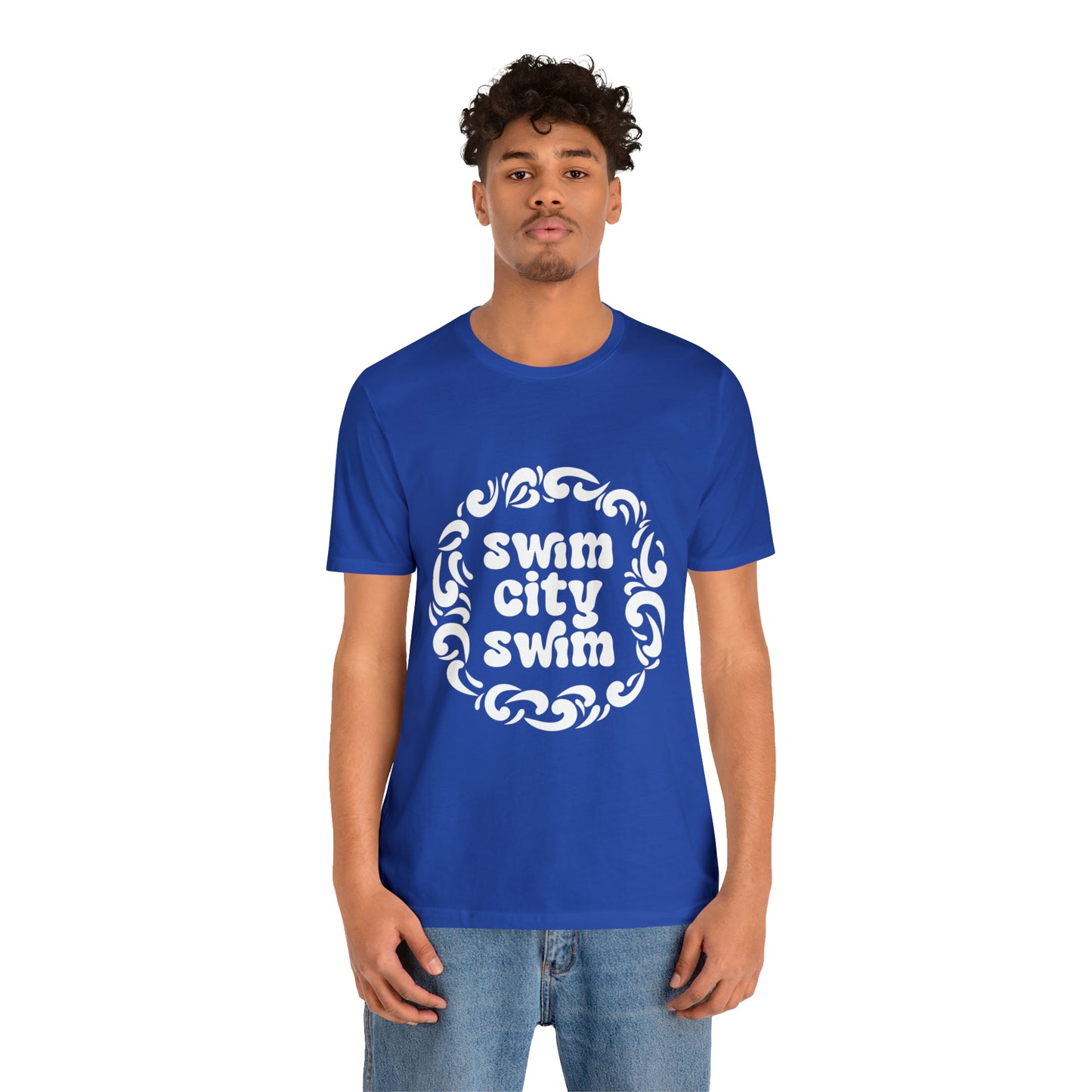 SwimCity Unisex Jersey Short Sleeve Logo Tee with Swimmers for Life