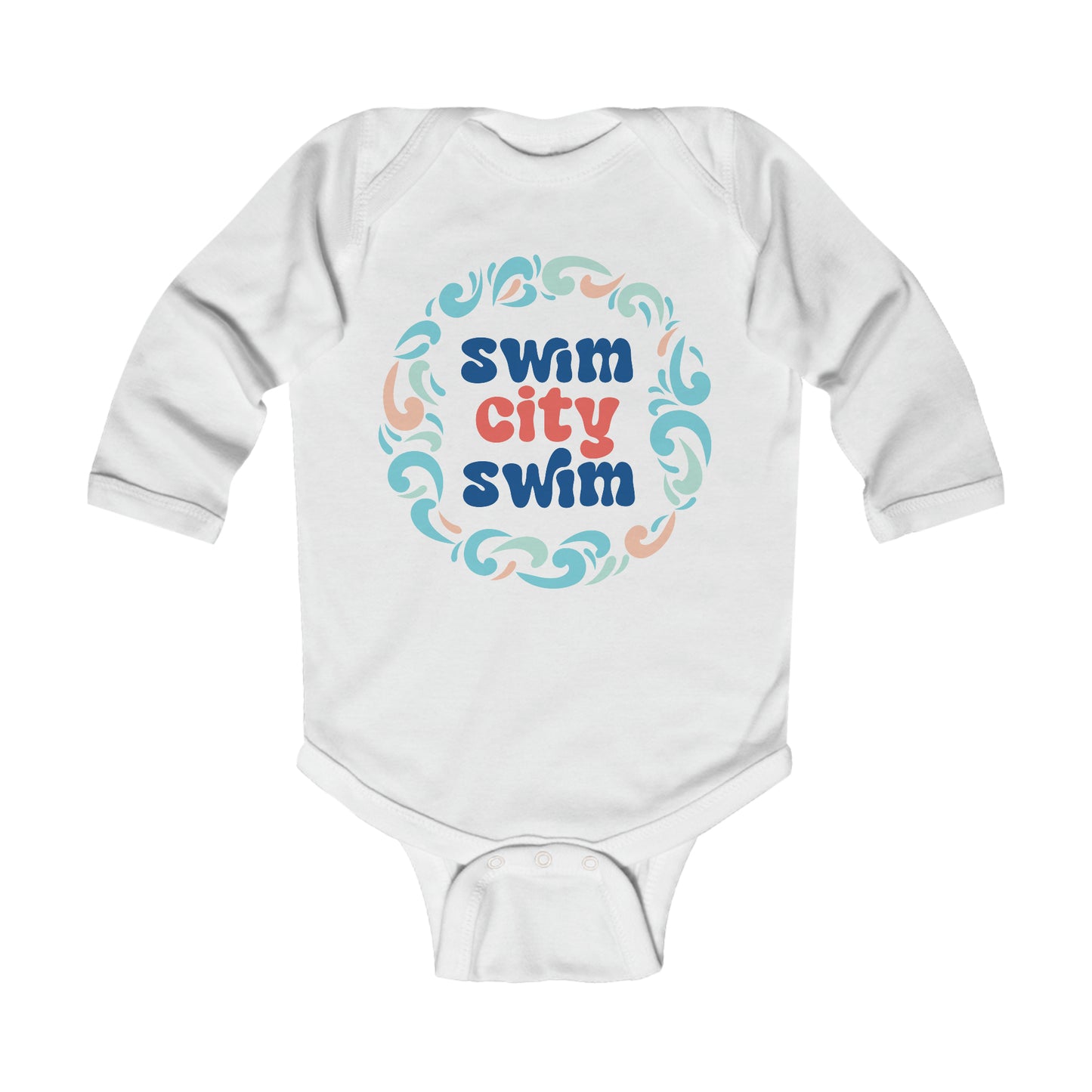 Infant SwimCity Logo Long Sleeve Bodysuit