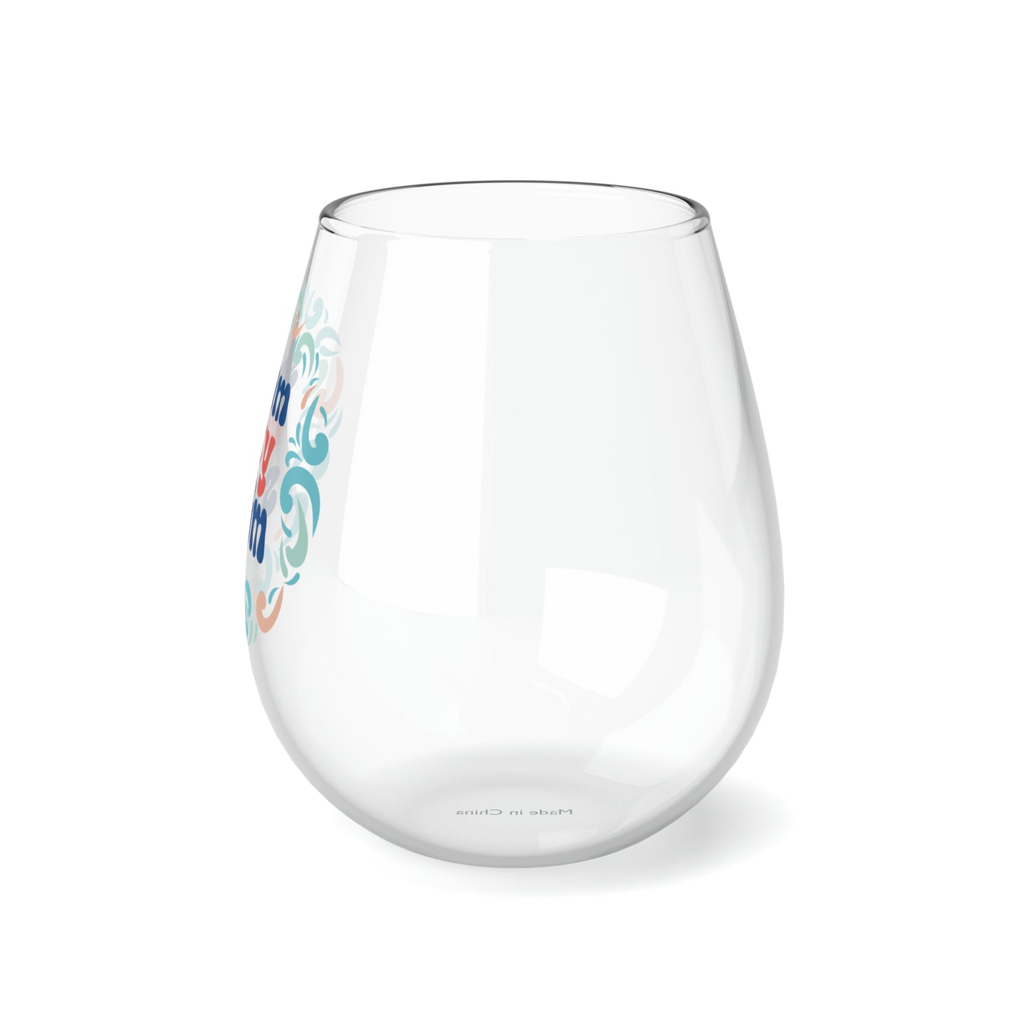 SwimCity Swim Logo Stemless Wine Glass, 11.75oz