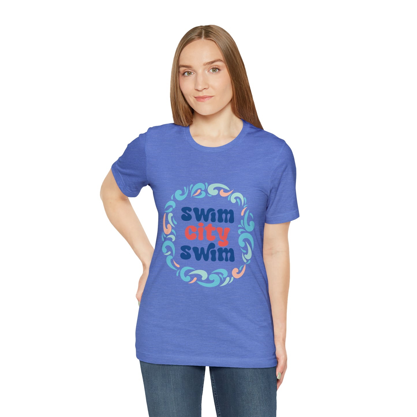 SwimCity Unisex Jersey Short Sleeve Logo Tee with Swimmers for Life