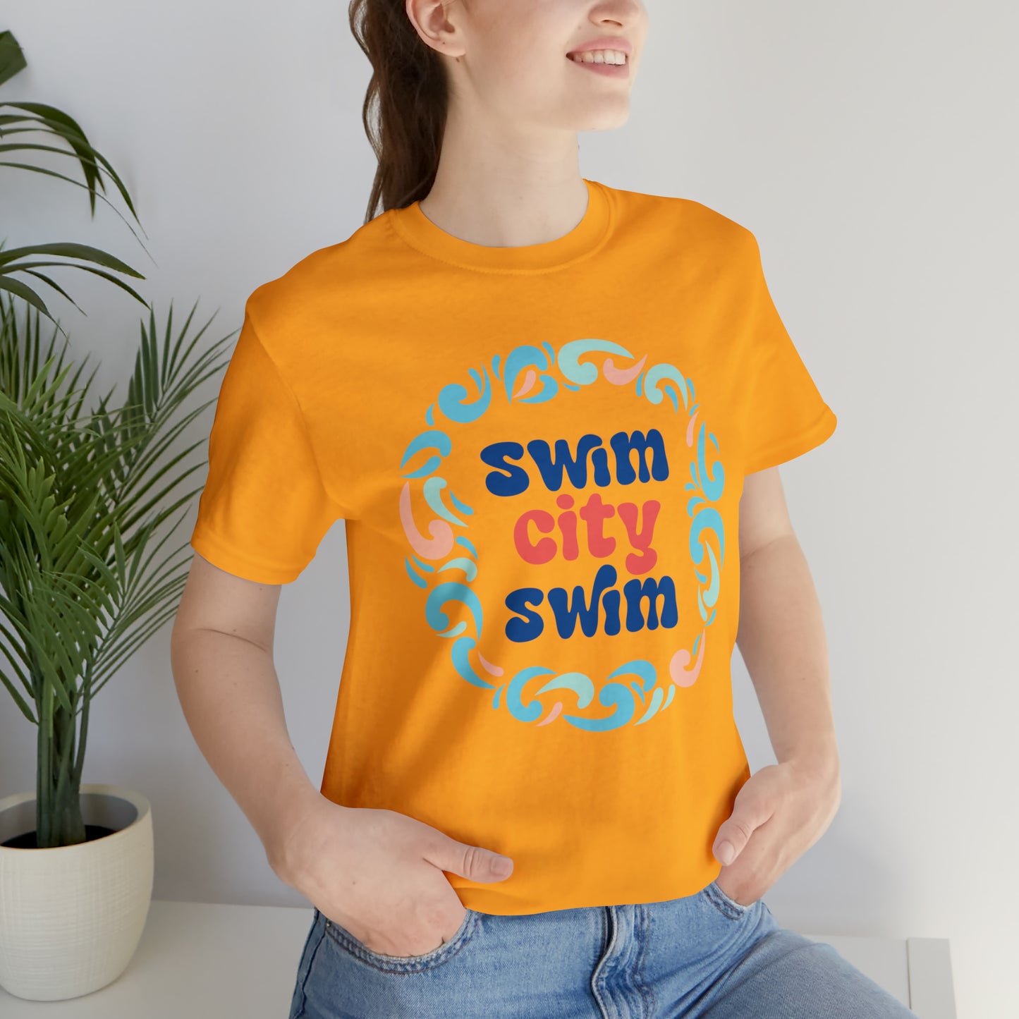 SwimCity Let's Swim Together Adult Jersey Short Sleeve Logo Tee