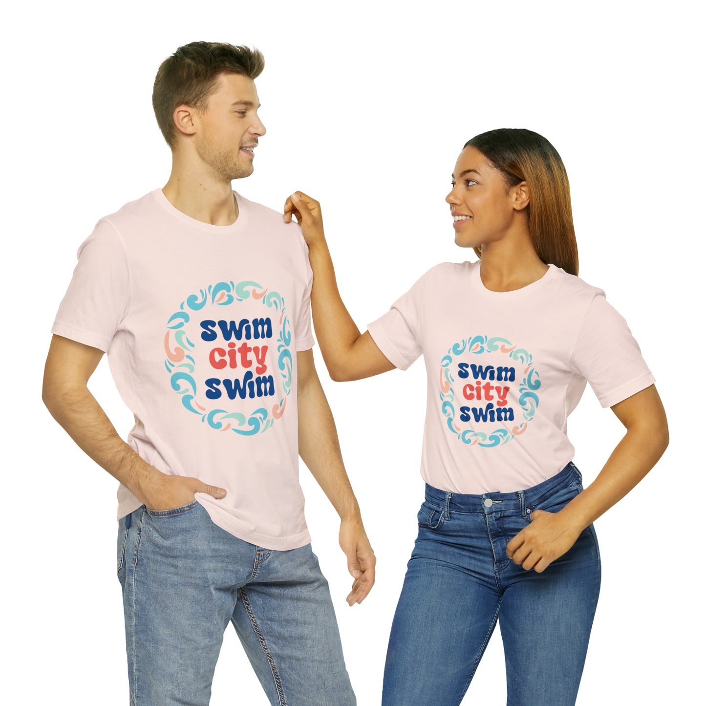 SwimCity Unisex Jersey Short Sleeve Logo Tee with Swimmers for Life