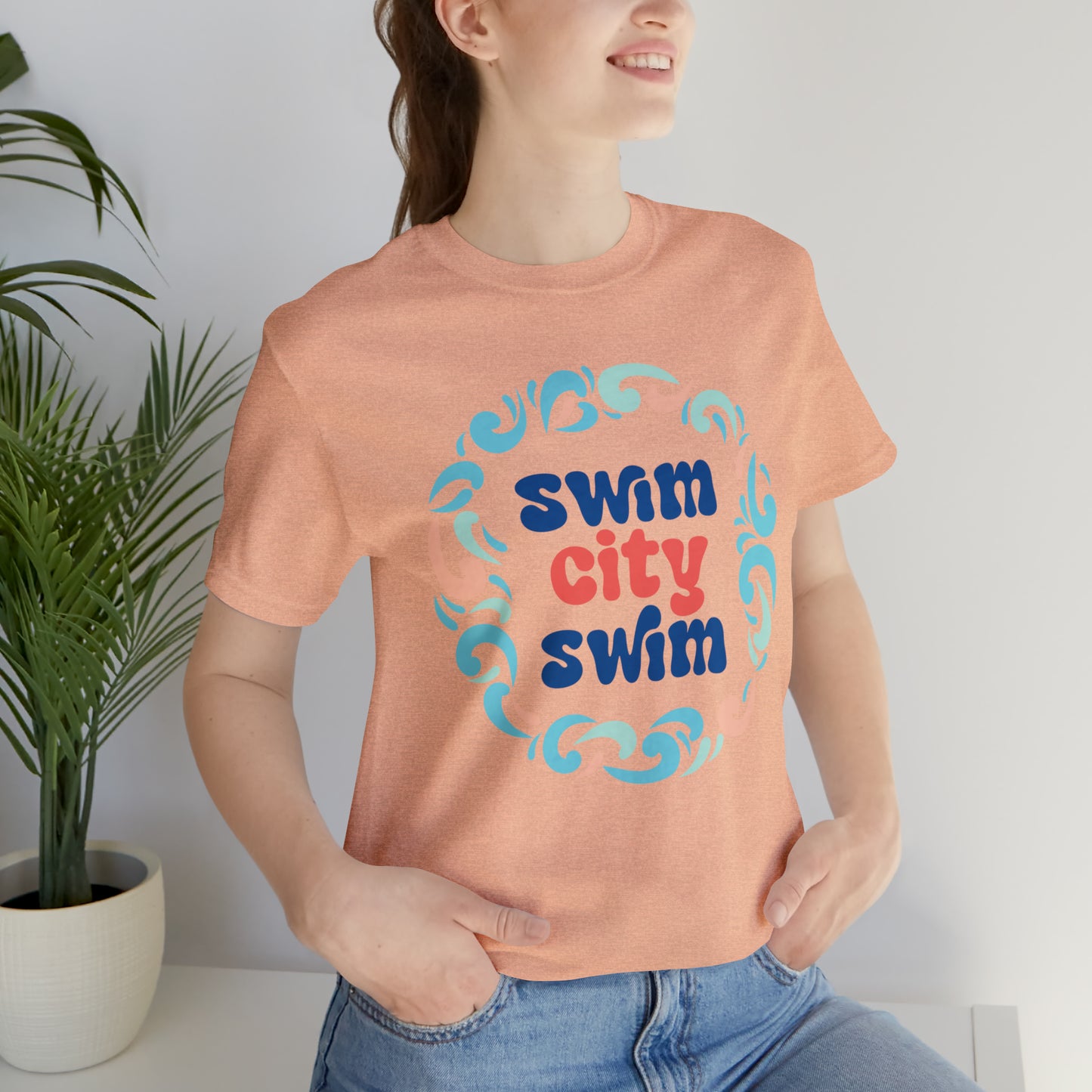 SwimCity Let's Swim Together Adult Jersey Short Sleeve Logo Tee