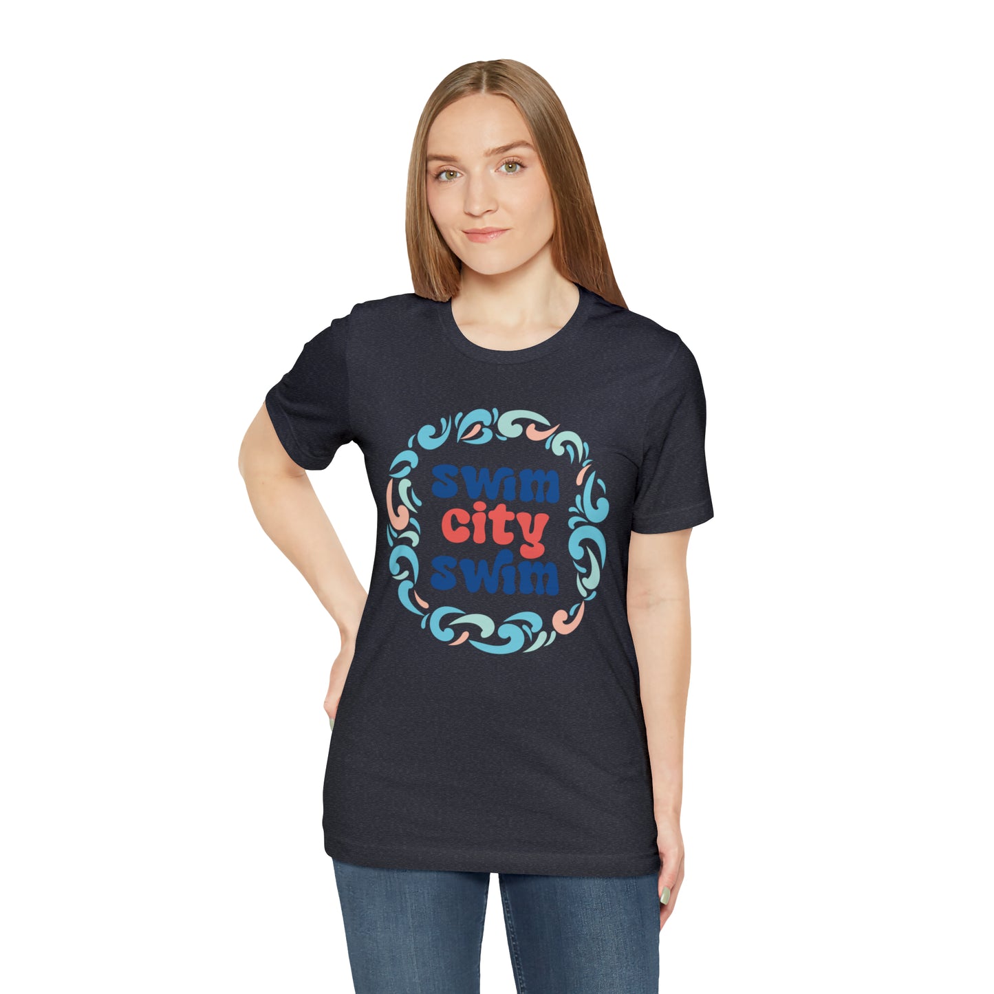 SwimCity Let's Swim Together Adult Jersey Short Sleeve Logo Tee