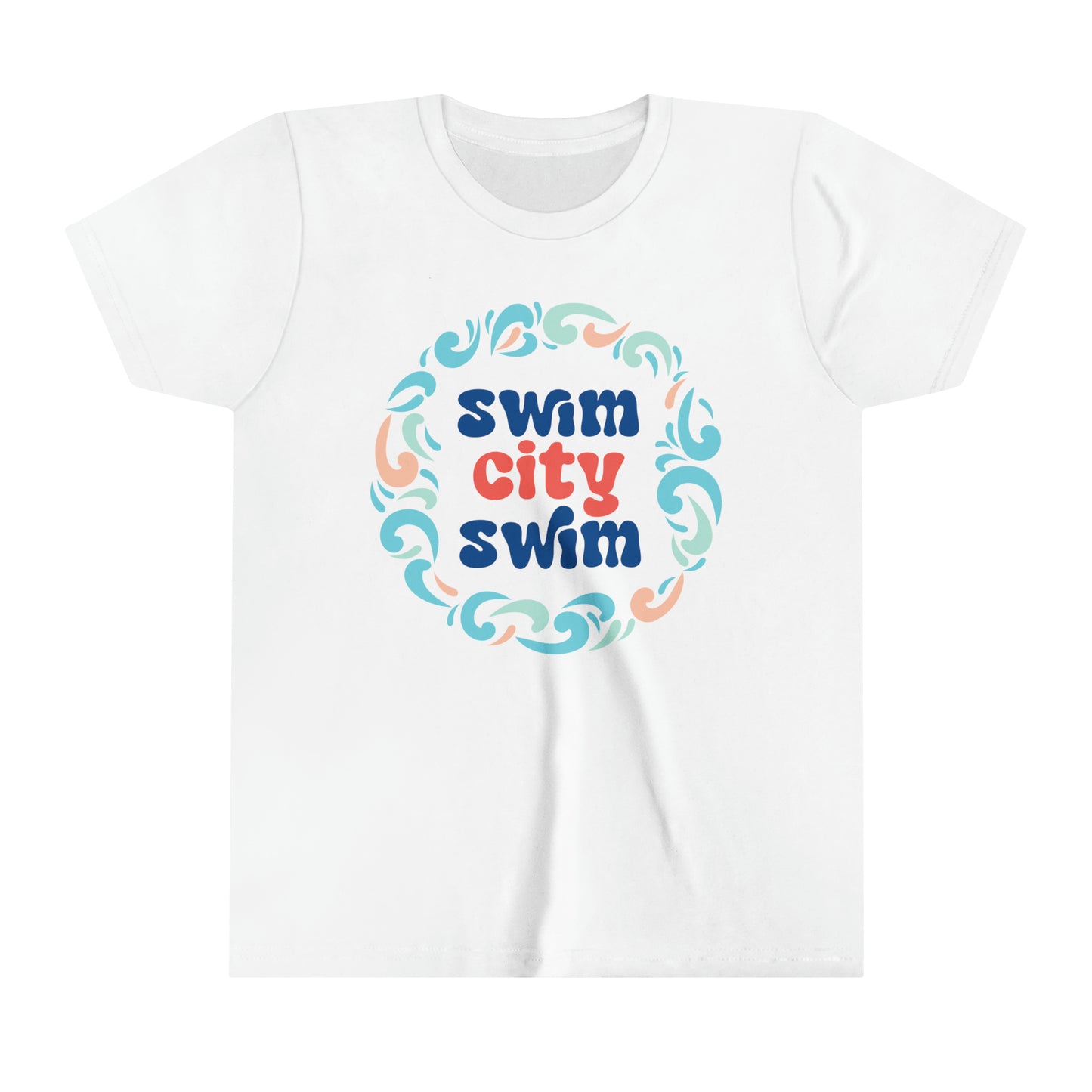 Youth Short Sleeve SwimCity Logo Tee with Swimmers, for Life