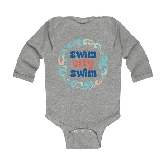 Infant SwimCity Logo Long Sleeve Bodysuit