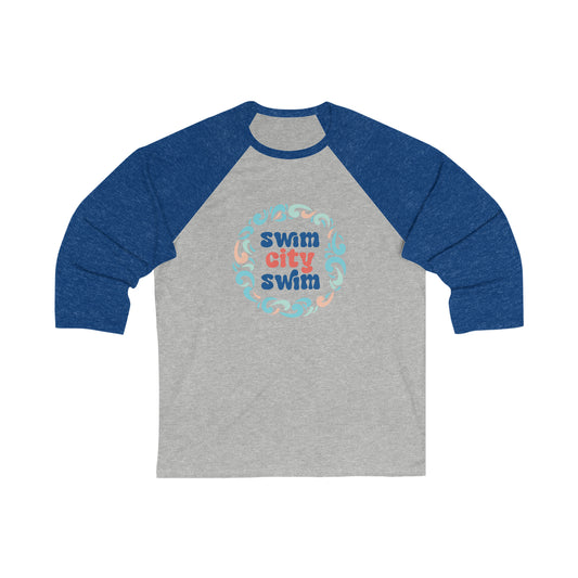 SwimCity Unisex 3\4 Sleeve Baseball Tee