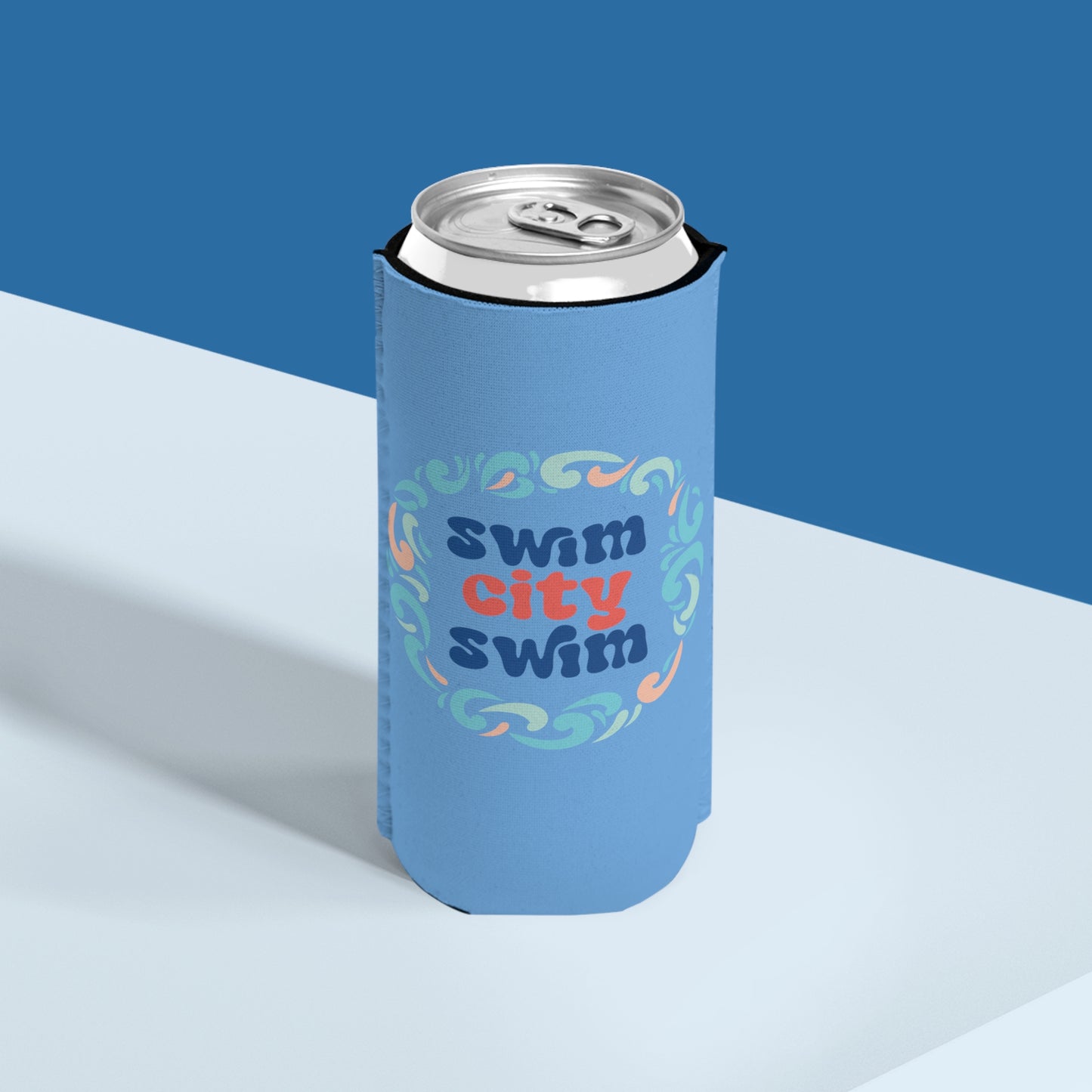 SwimCity Swim Logo Slim Can Cooler