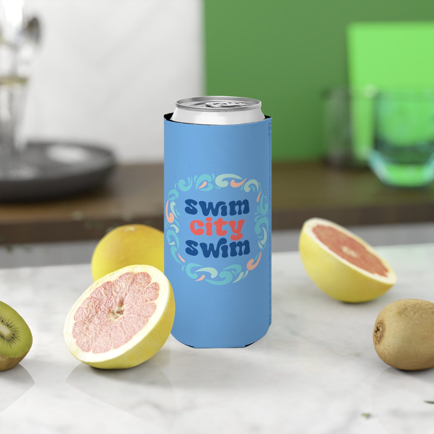 SwimCity Swim Logo Slim Can Cooler