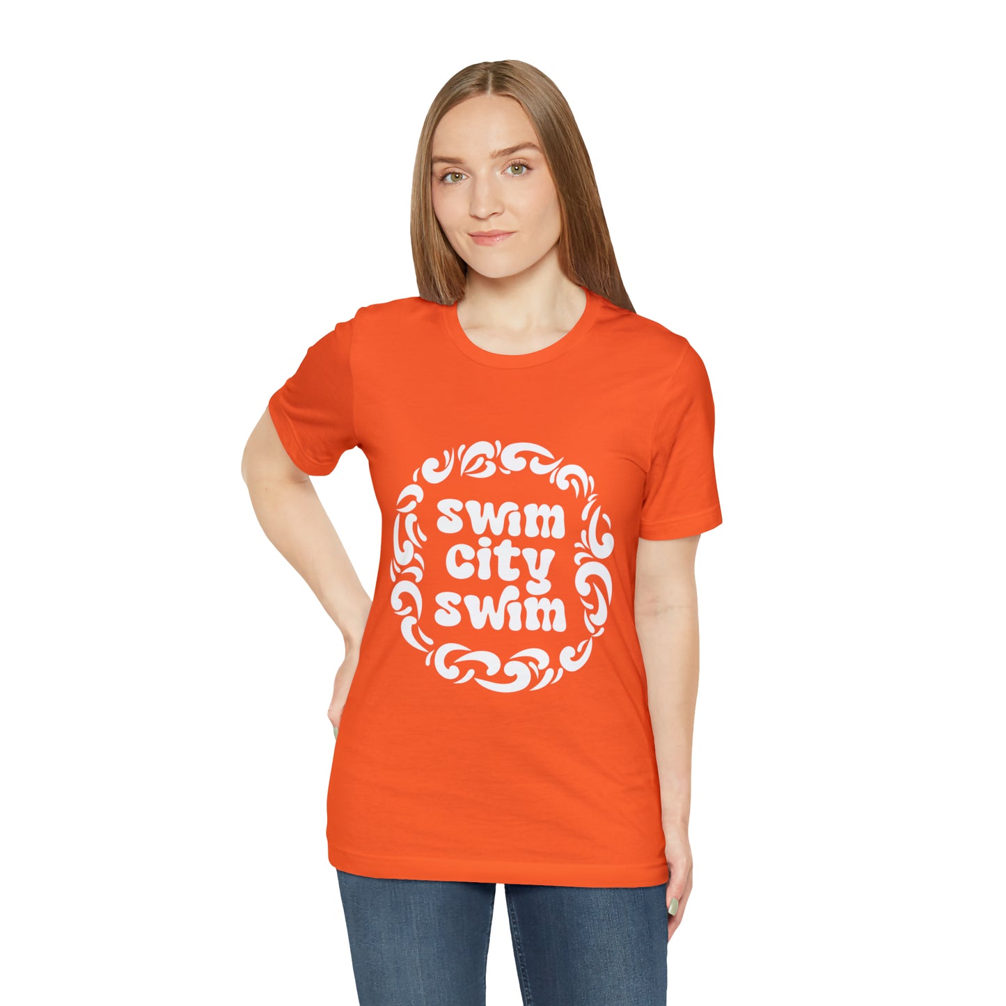 SwimCity Unisex Jersey Short Sleeve Logo Tee with Swimmers for Life