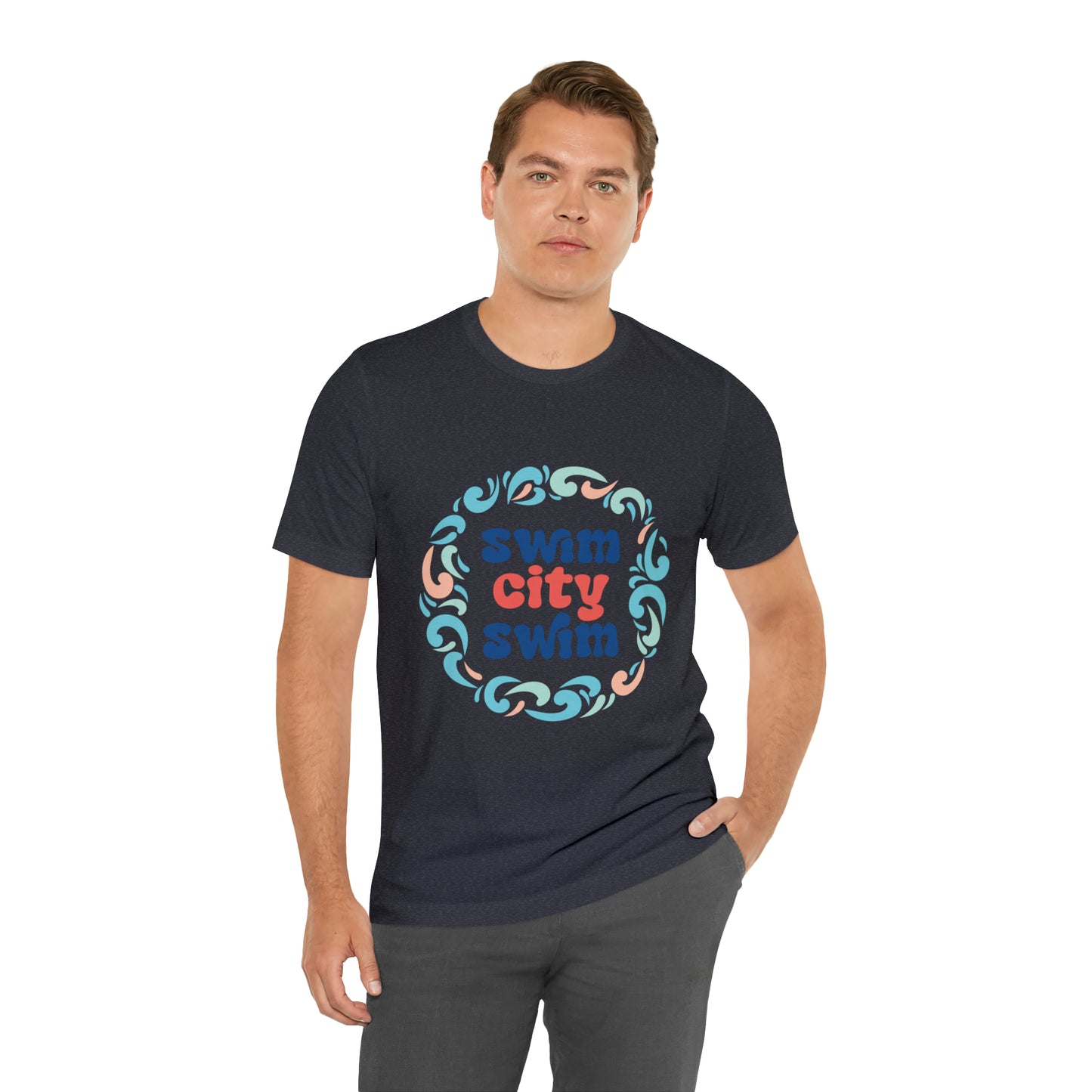 SwimCity Unisex Jersey Short Sleeve Logo Tee with Swimmers for Life