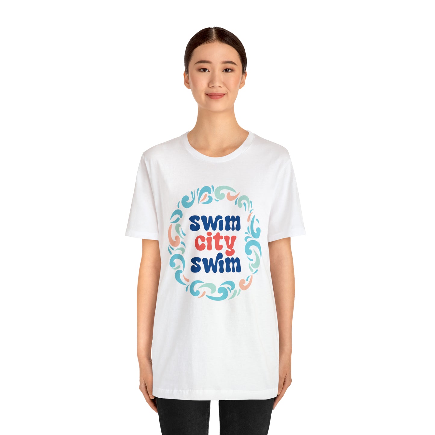 SwimCity Let's Swim Together Adult Jersey Short Sleeve Logo Tee