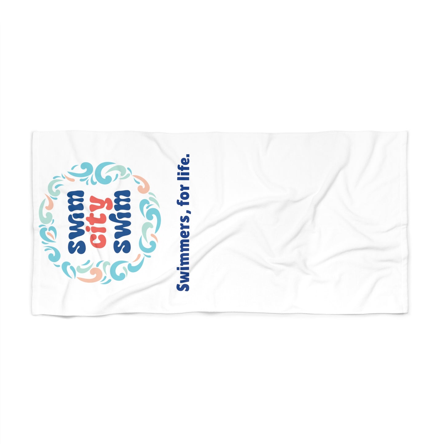 SwimCity Swimmers for Life Beach Towel - White