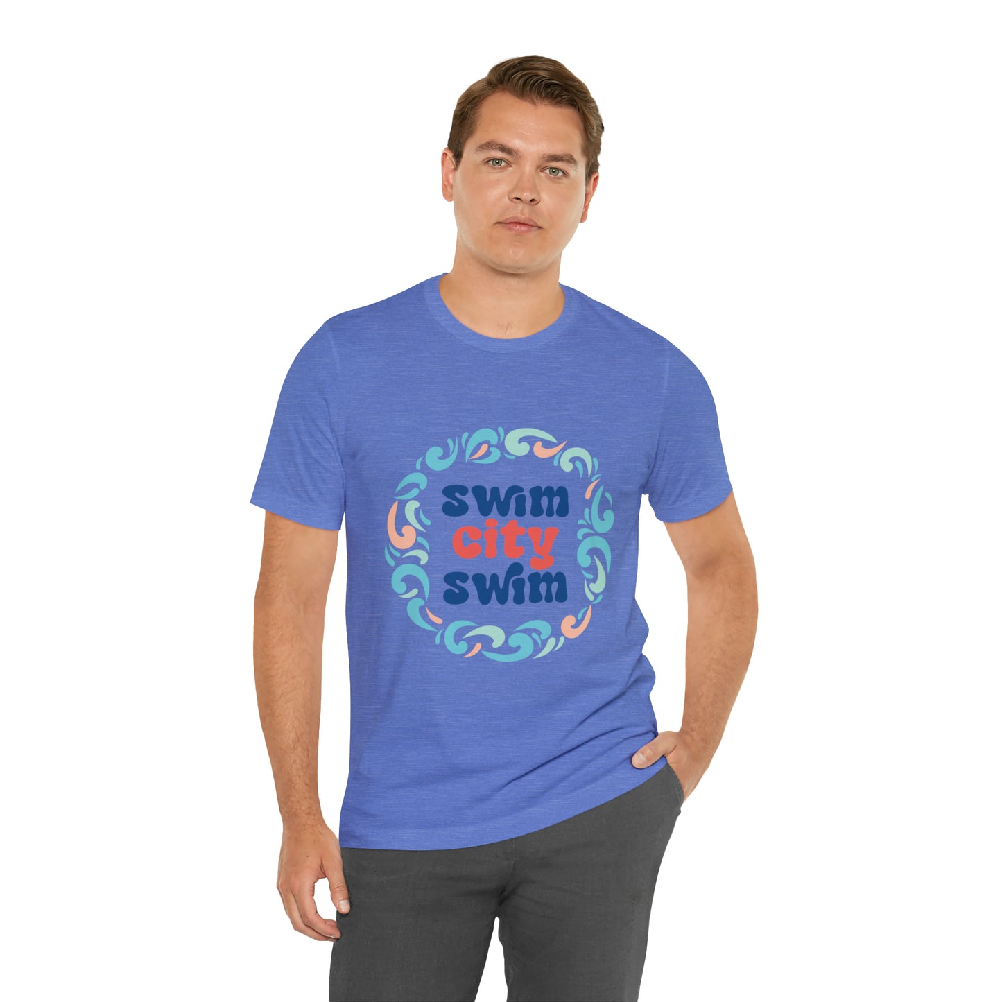 SwimCity Unisex Jersey Short Sleeve Logo Tee with Swimmers for Life