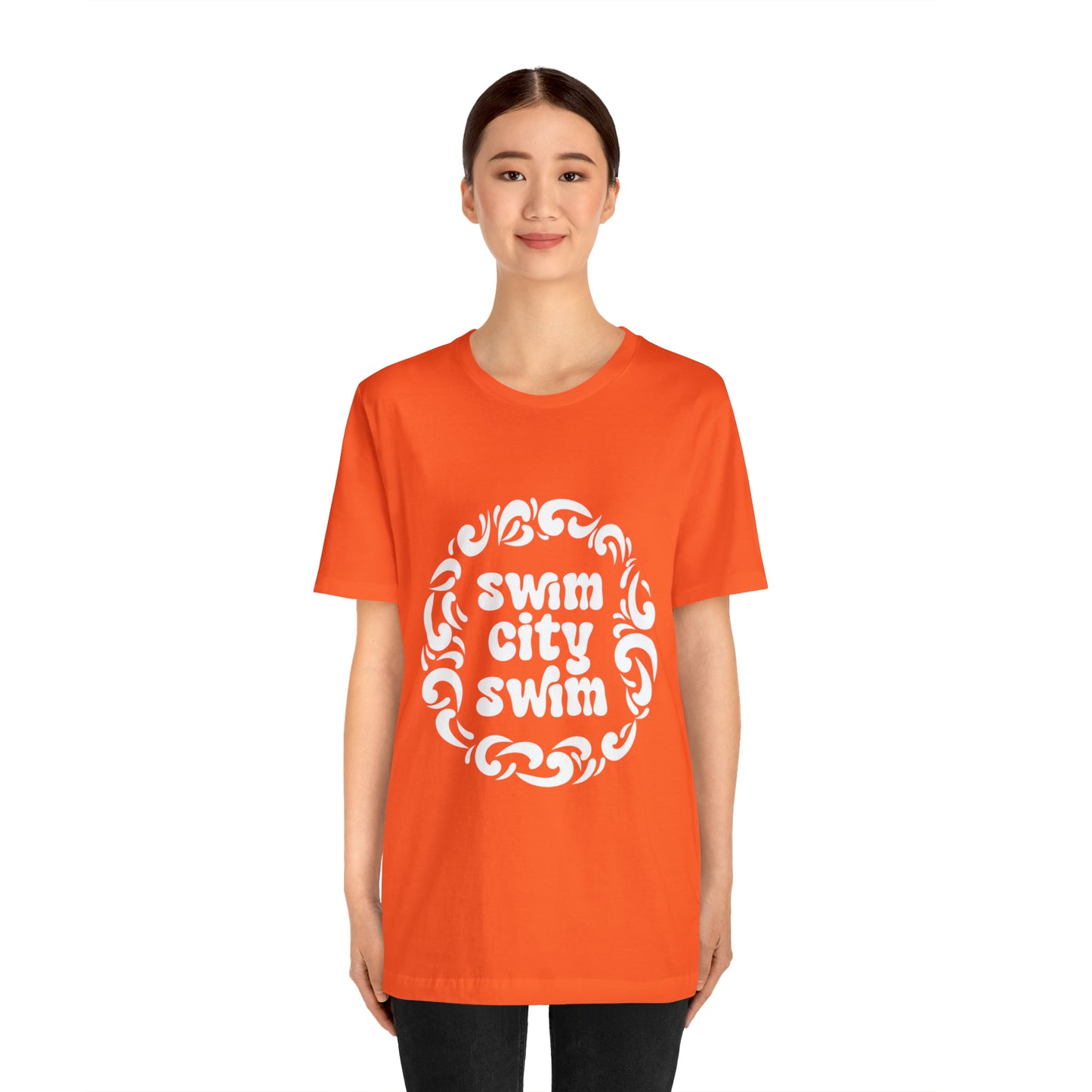 SwimCity Unisex Jersey Short Sleeve Logo Tee with Swimmers for Life