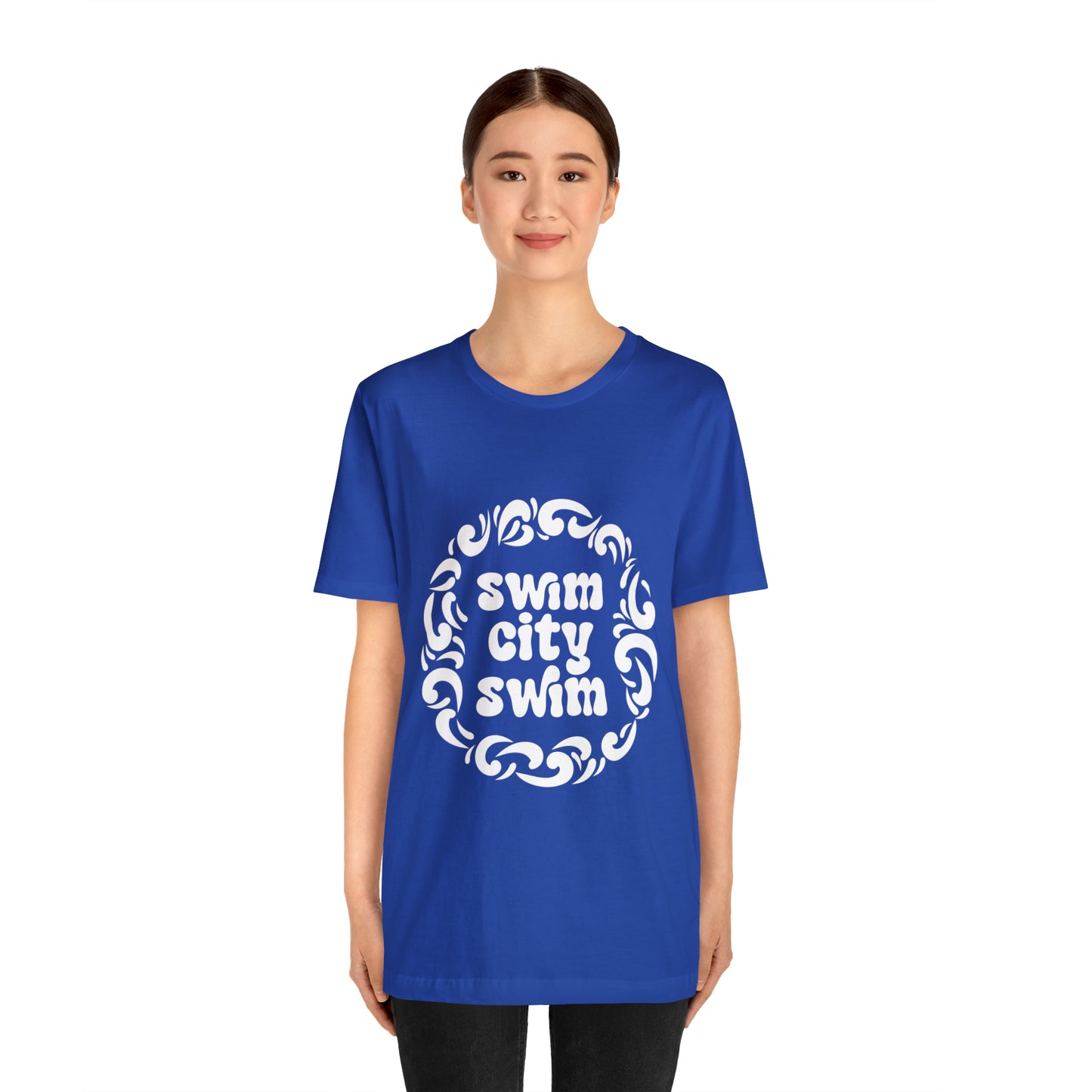 SwimCity Unisex Jersey Short Sleeve Logo Tee with Swimmers for Life