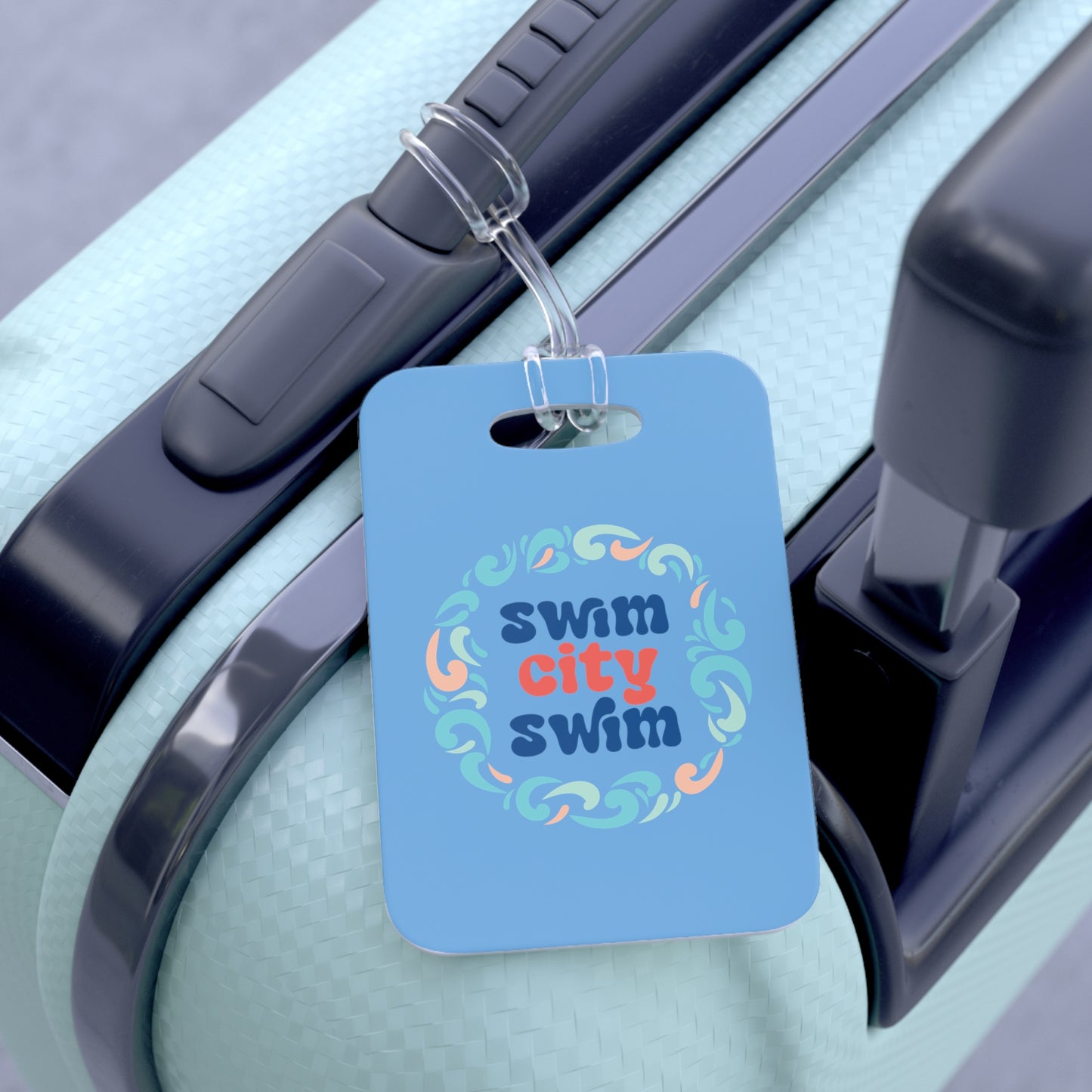 SwimCity Swim Logo Bag Tag - Blue