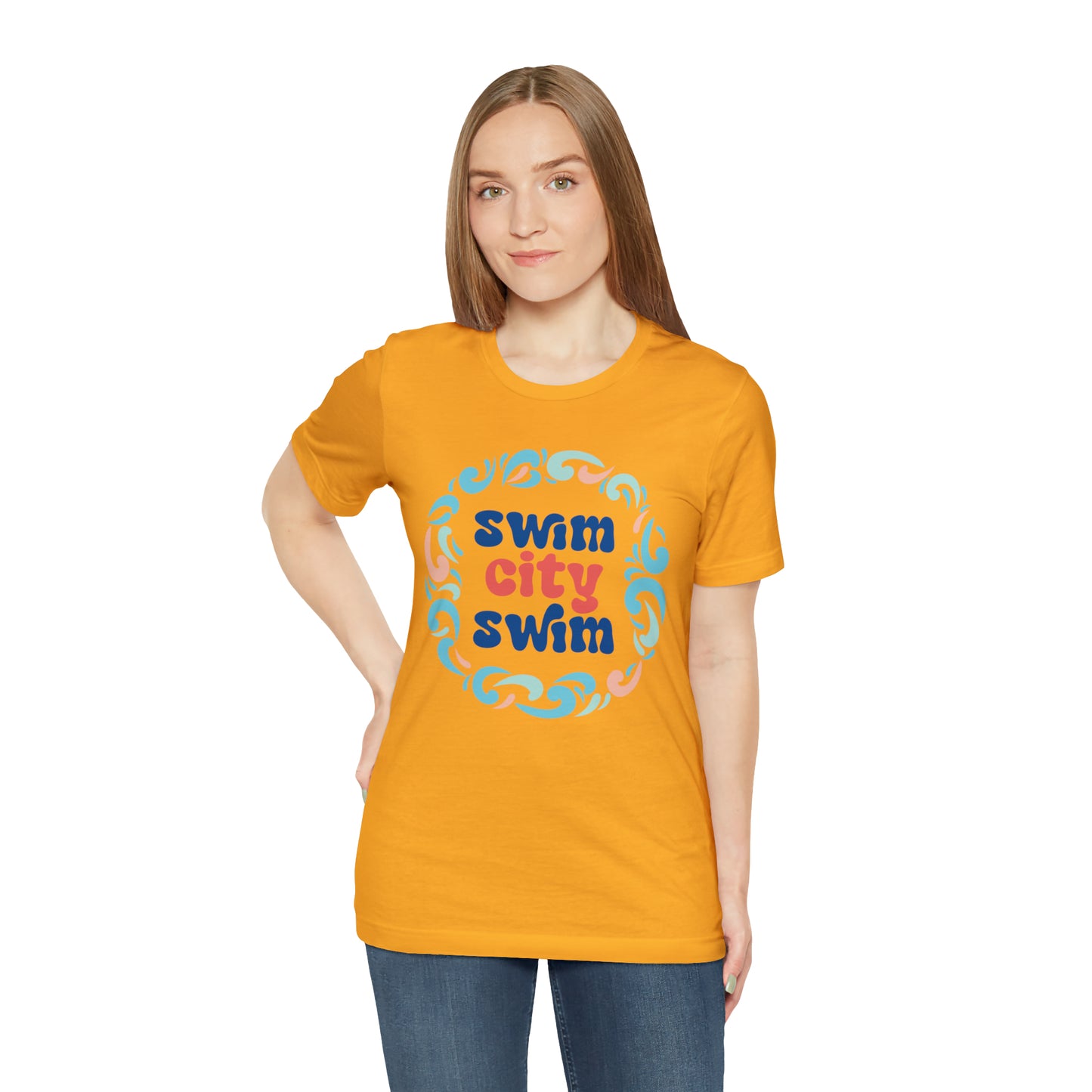 SwimCity Let's Swim Together Adult Jersey Short Sleeve Logo Tee