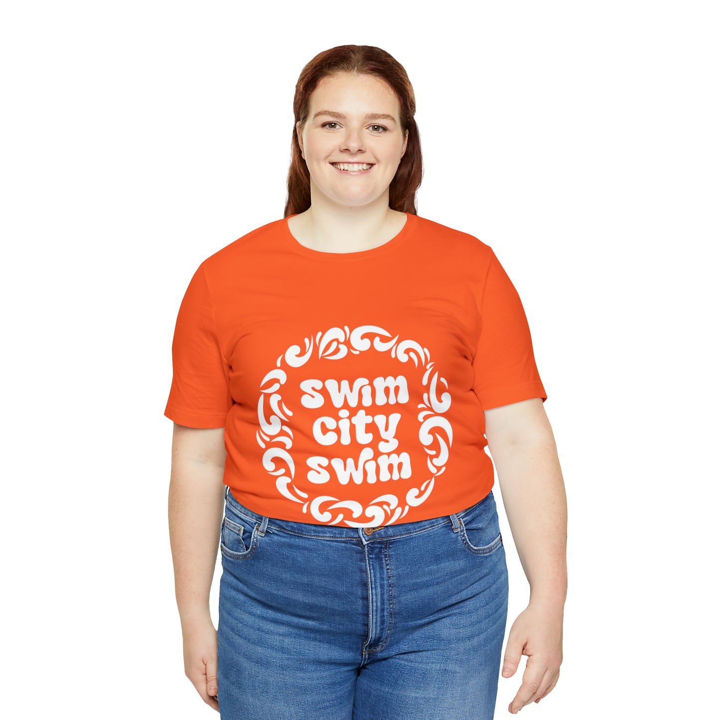 SwimCity Unisex Jersey Short Sleeve Logo Tee with Swimmers for Life