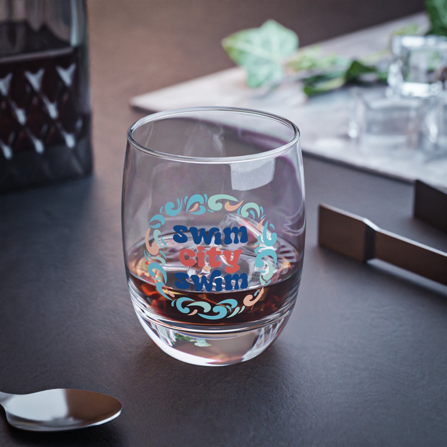 SwimCity Swim Logo Whiskey Glass