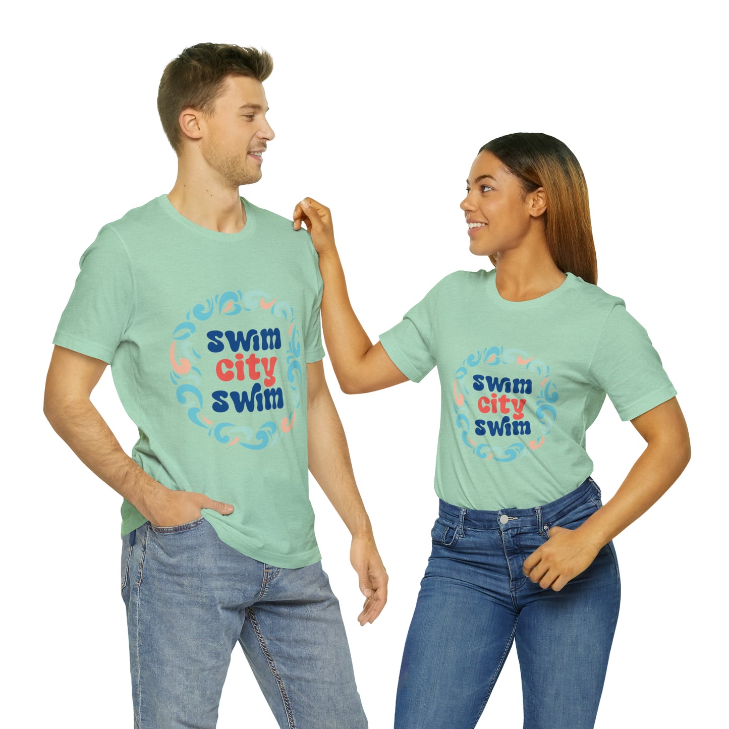 SwimCity Unisex Jersey Short Sleeve Logo Tee with Swimmers for Life